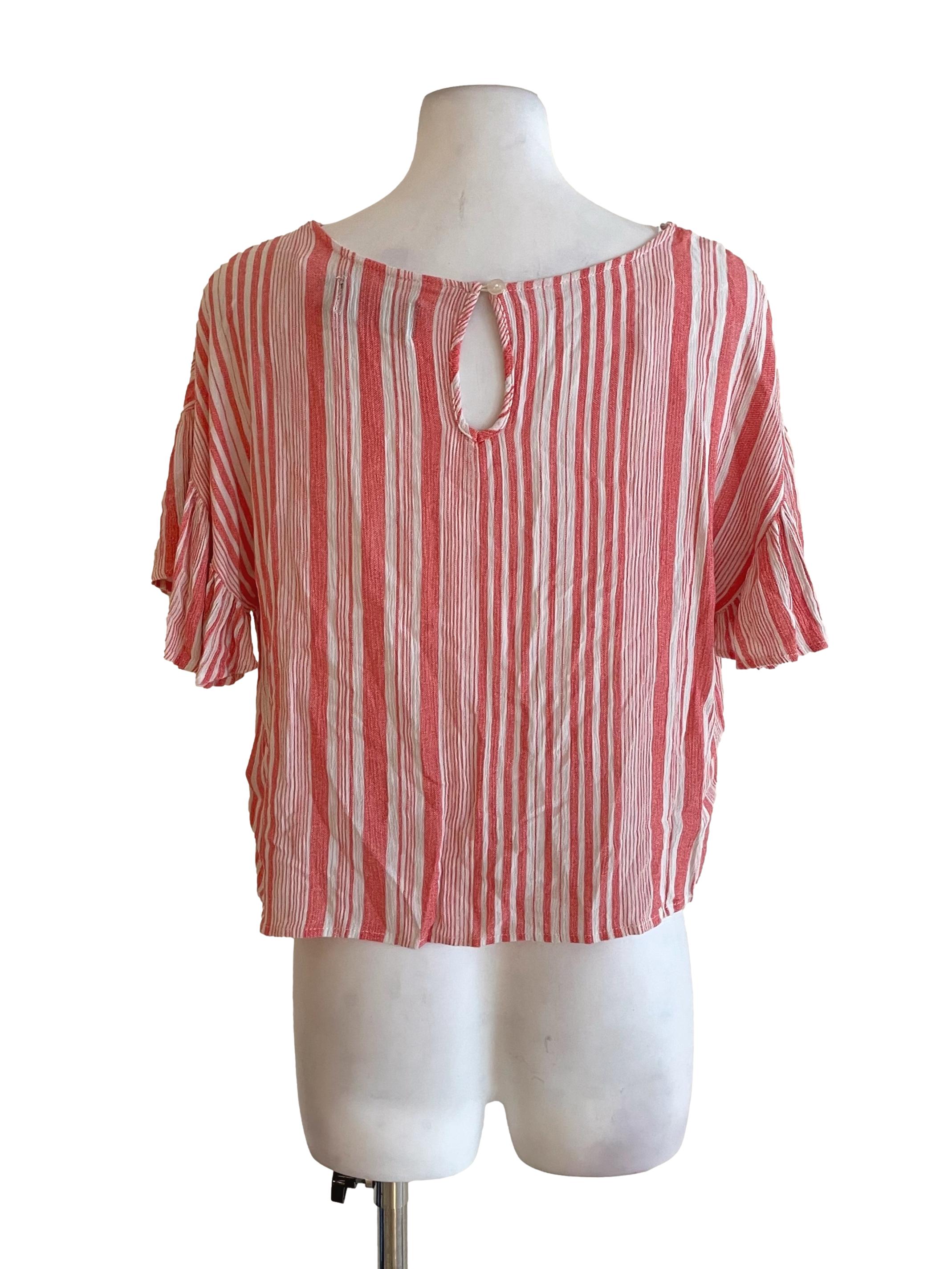 Strawberry Ruffle Sleeves Square Top