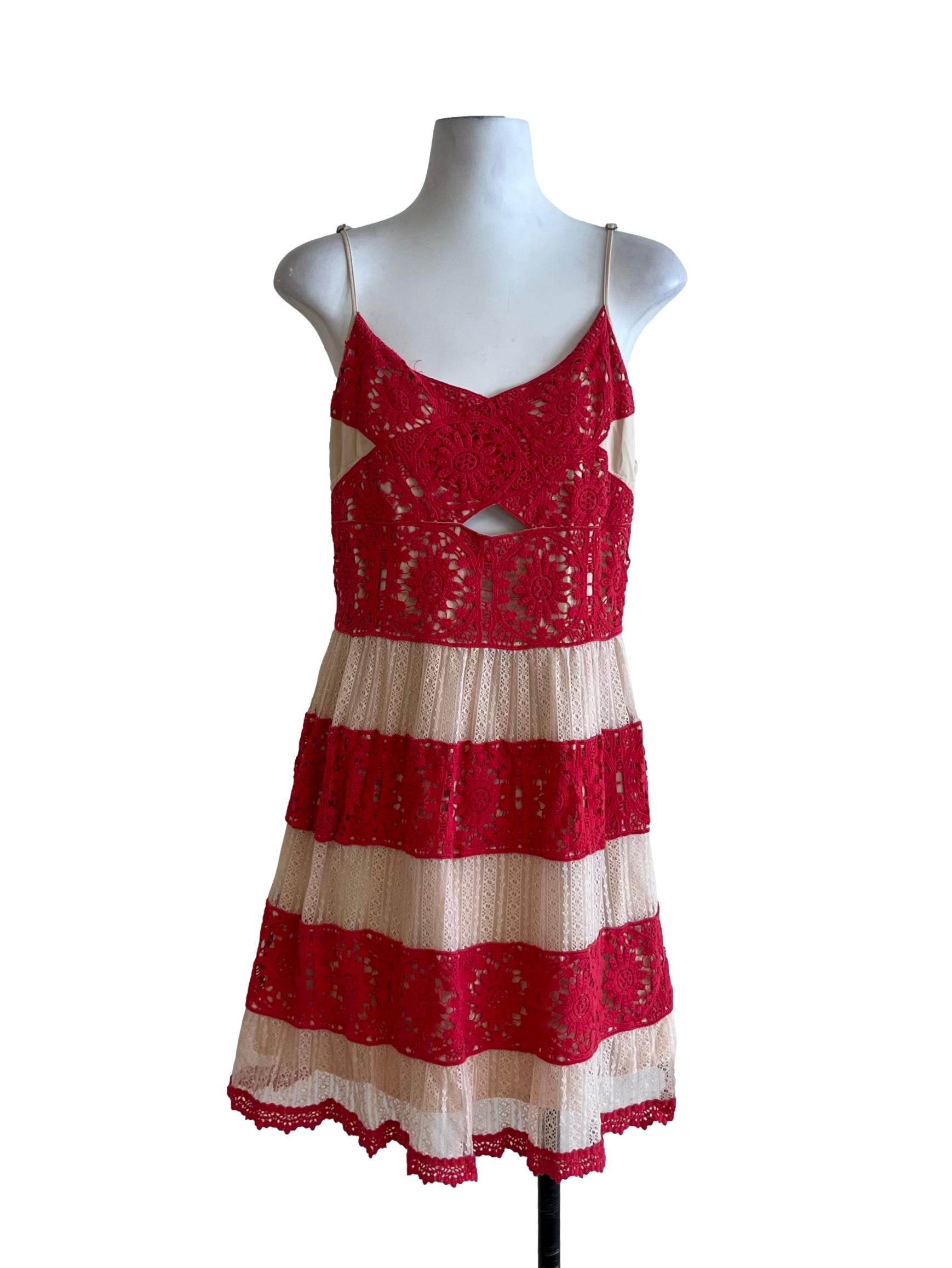 Red Lace A-Line Dress