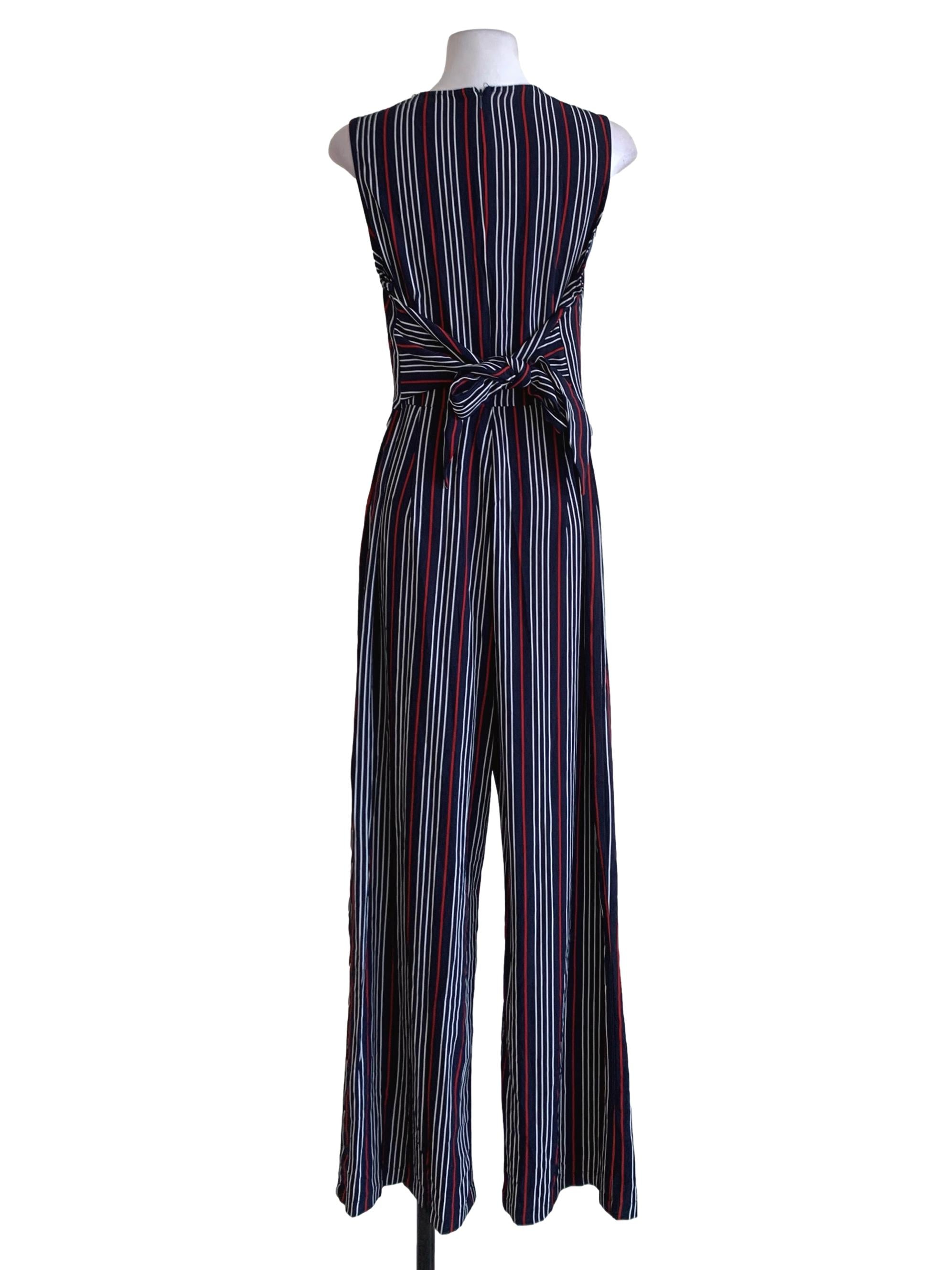 Navy Blue V-Neckline Jumpsuit