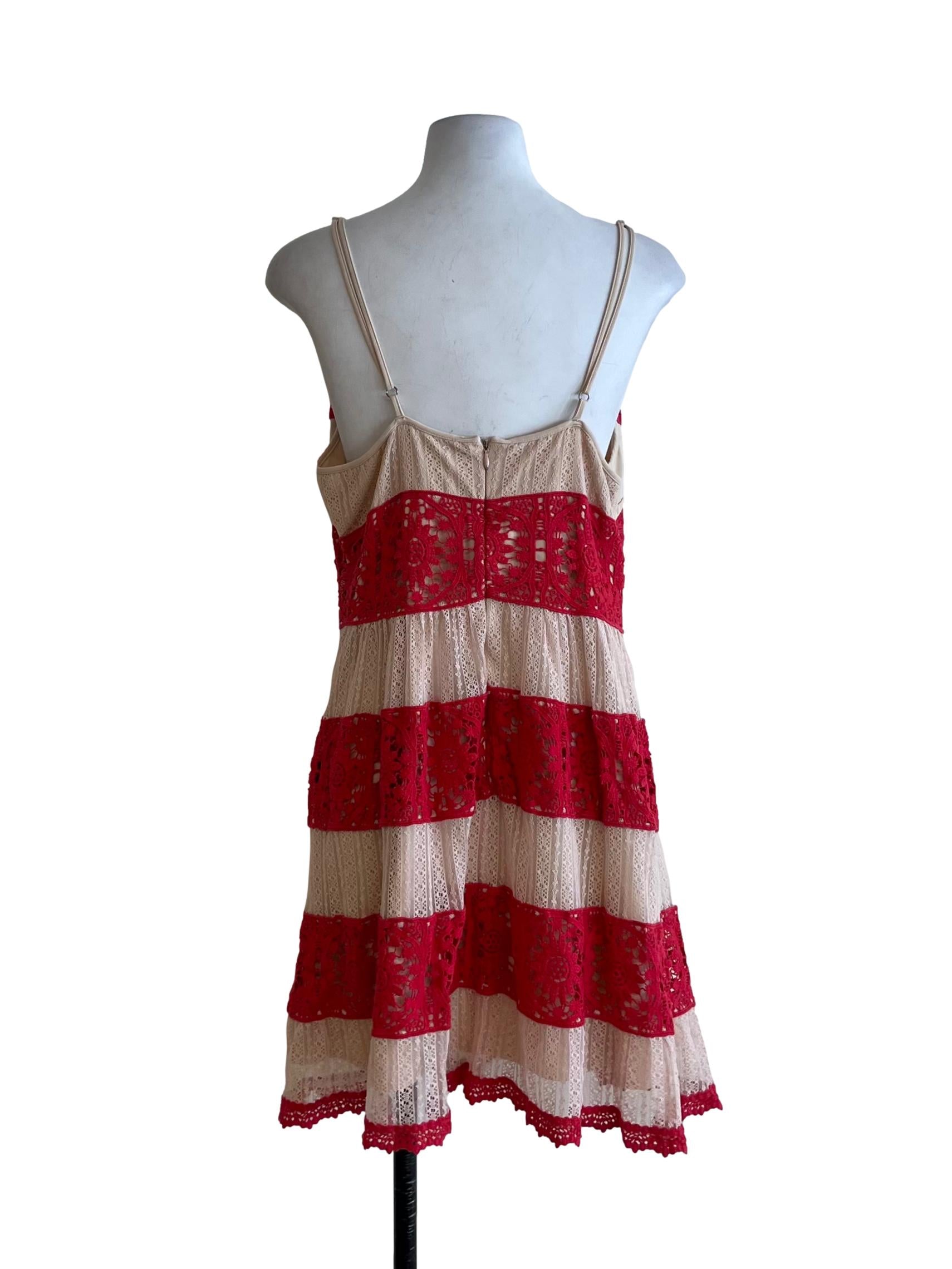 Red Lace A-Line Dress
