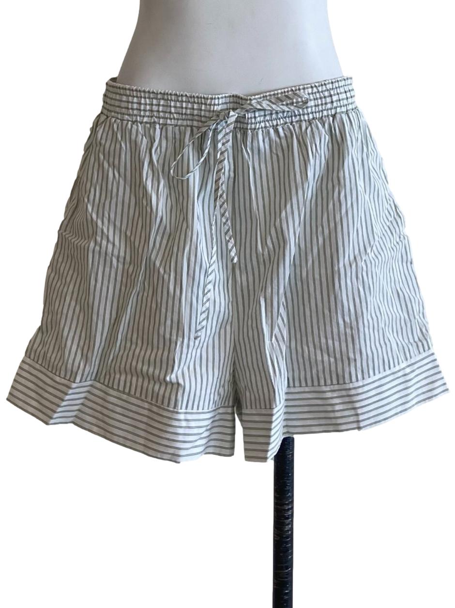 White & Green Stripes Shorts OSN