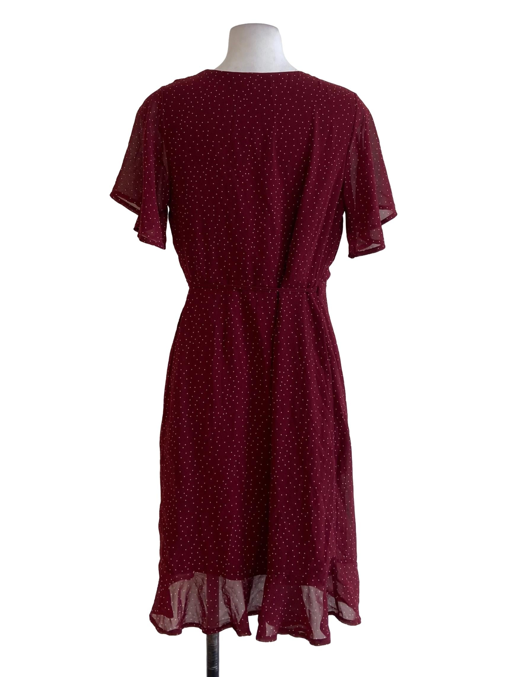 Blood Red Dot Wrap Dress
