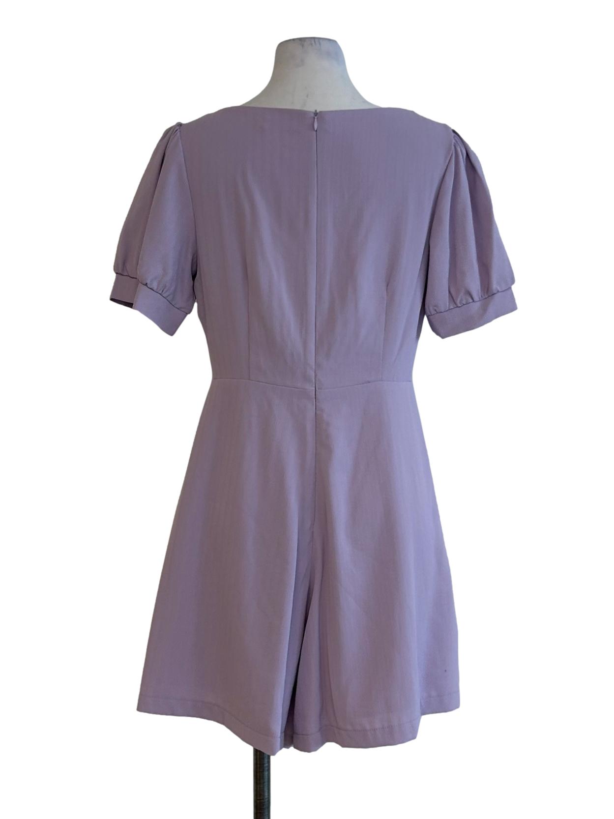Pastel Purple Square Neck Romper