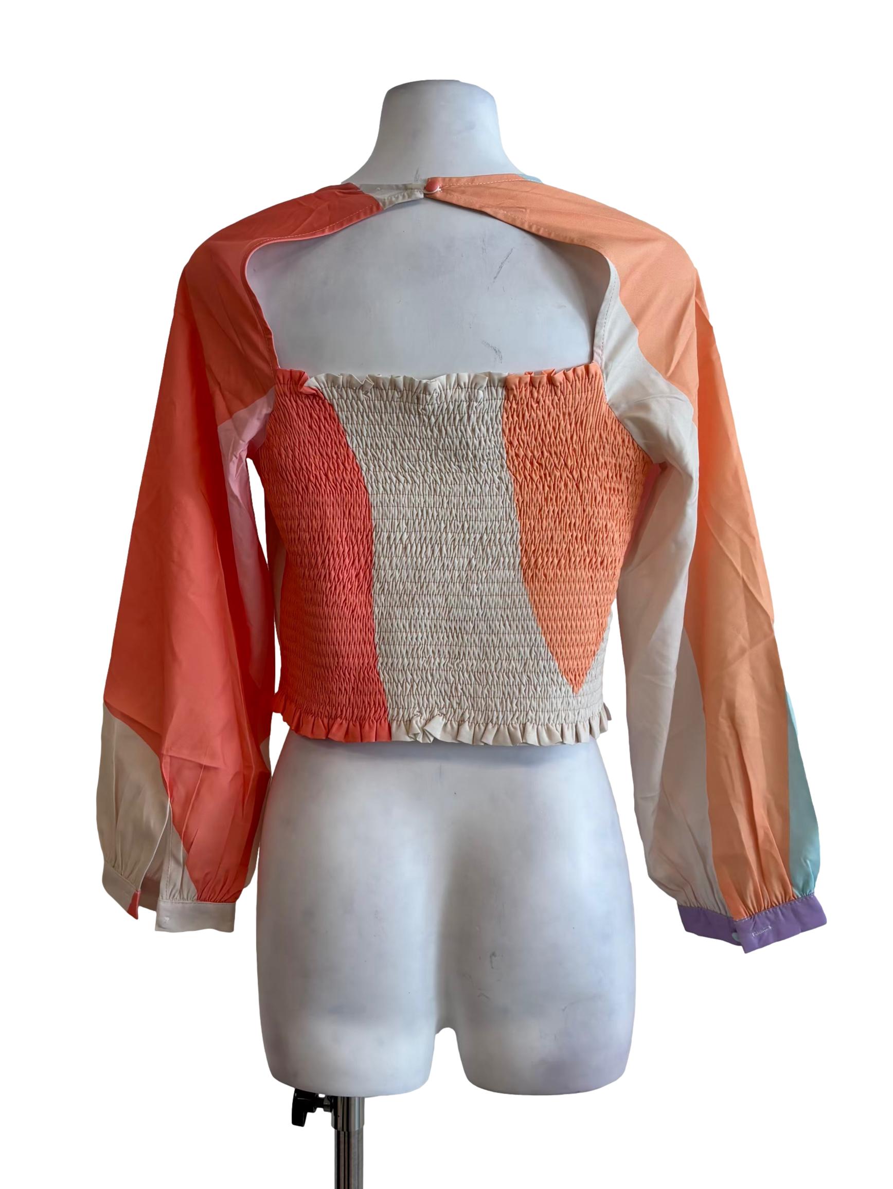 Multicolour Square Neck Patterned Top