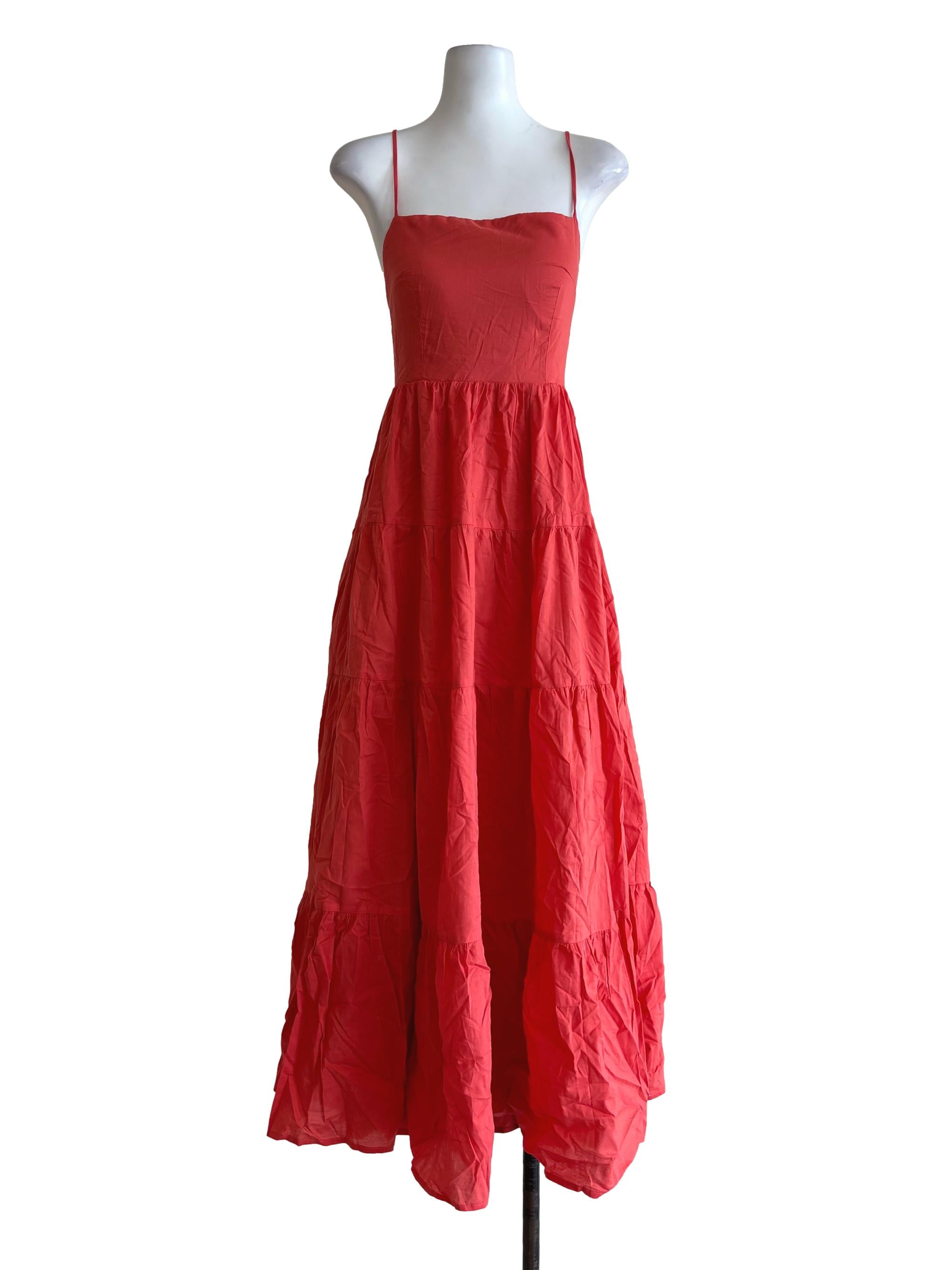 Cinnabar Spaghetti Strap A-Line Dress YHF