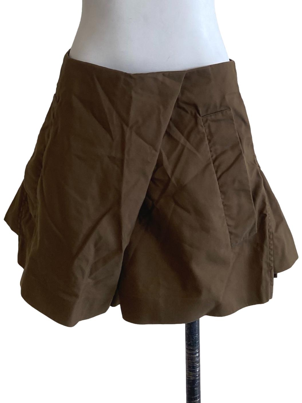 Coffee Brown Asymmetric Shorts