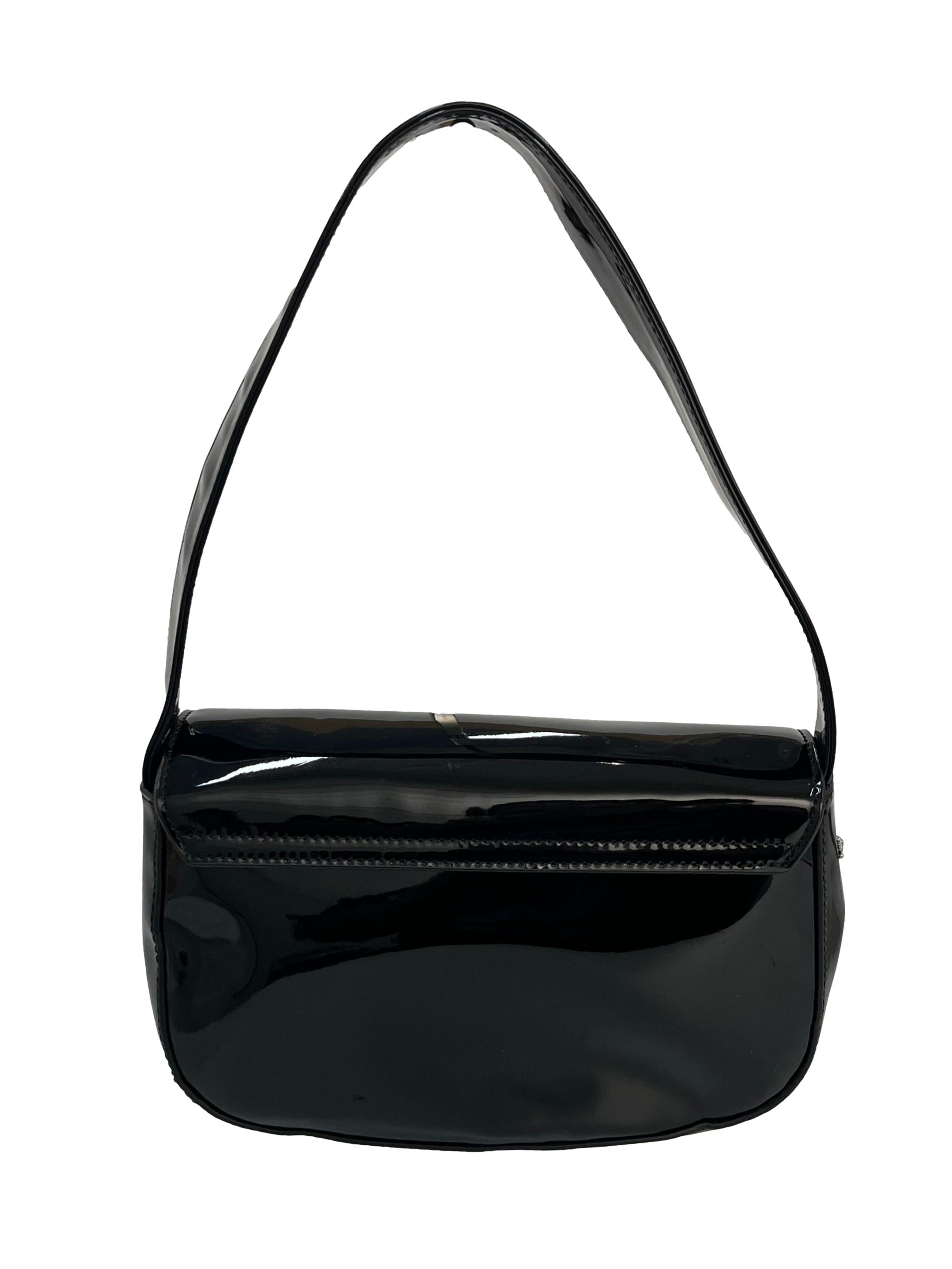 Black Glossy Saddle Bag
