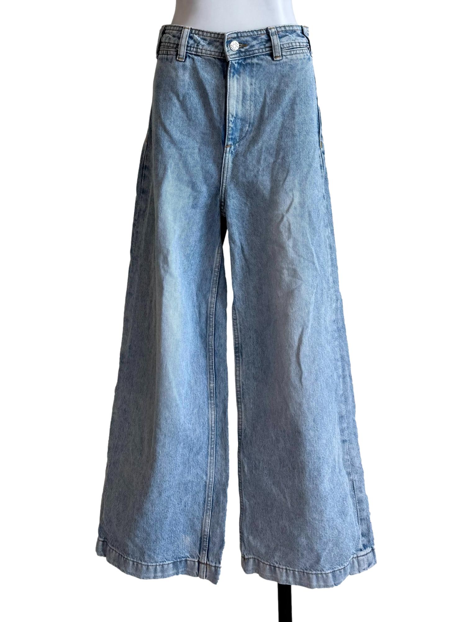 Pale Blue Wide Leg Jeans