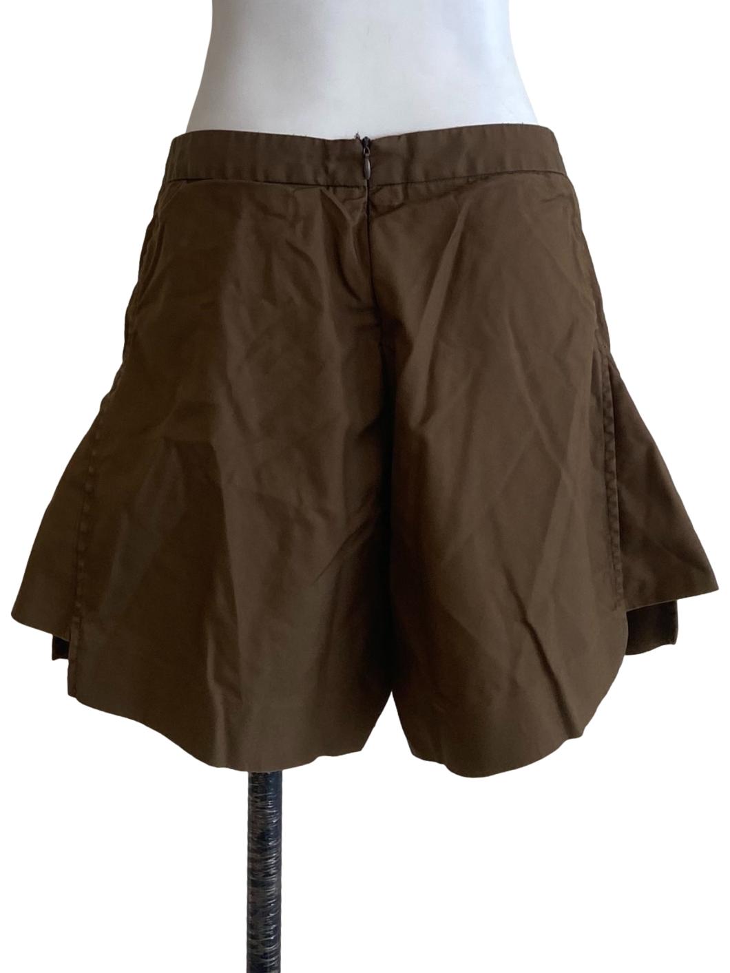 Coffee Brown Asymmetric Shorts