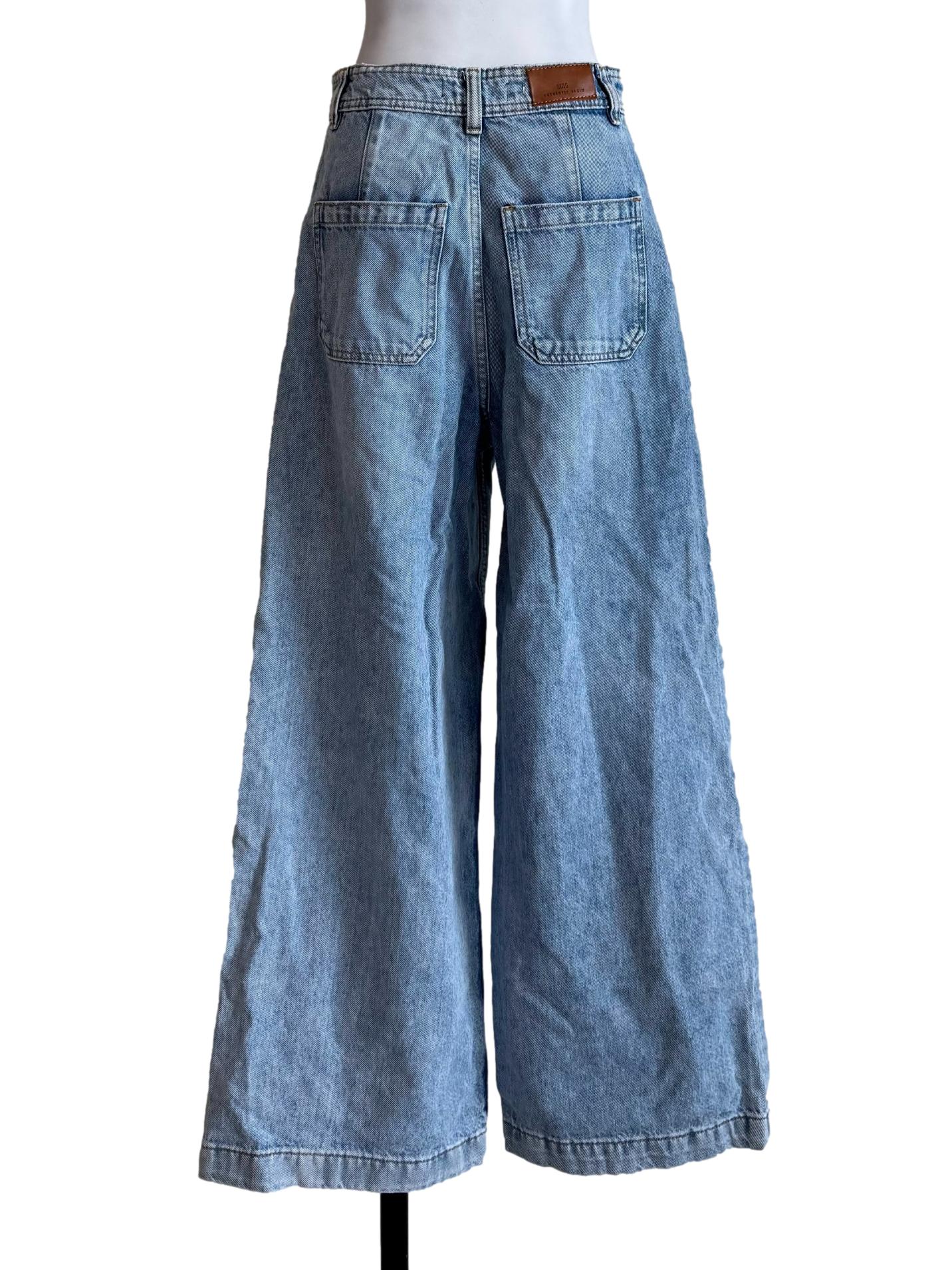 Pale Blue Wide Leg Jeans