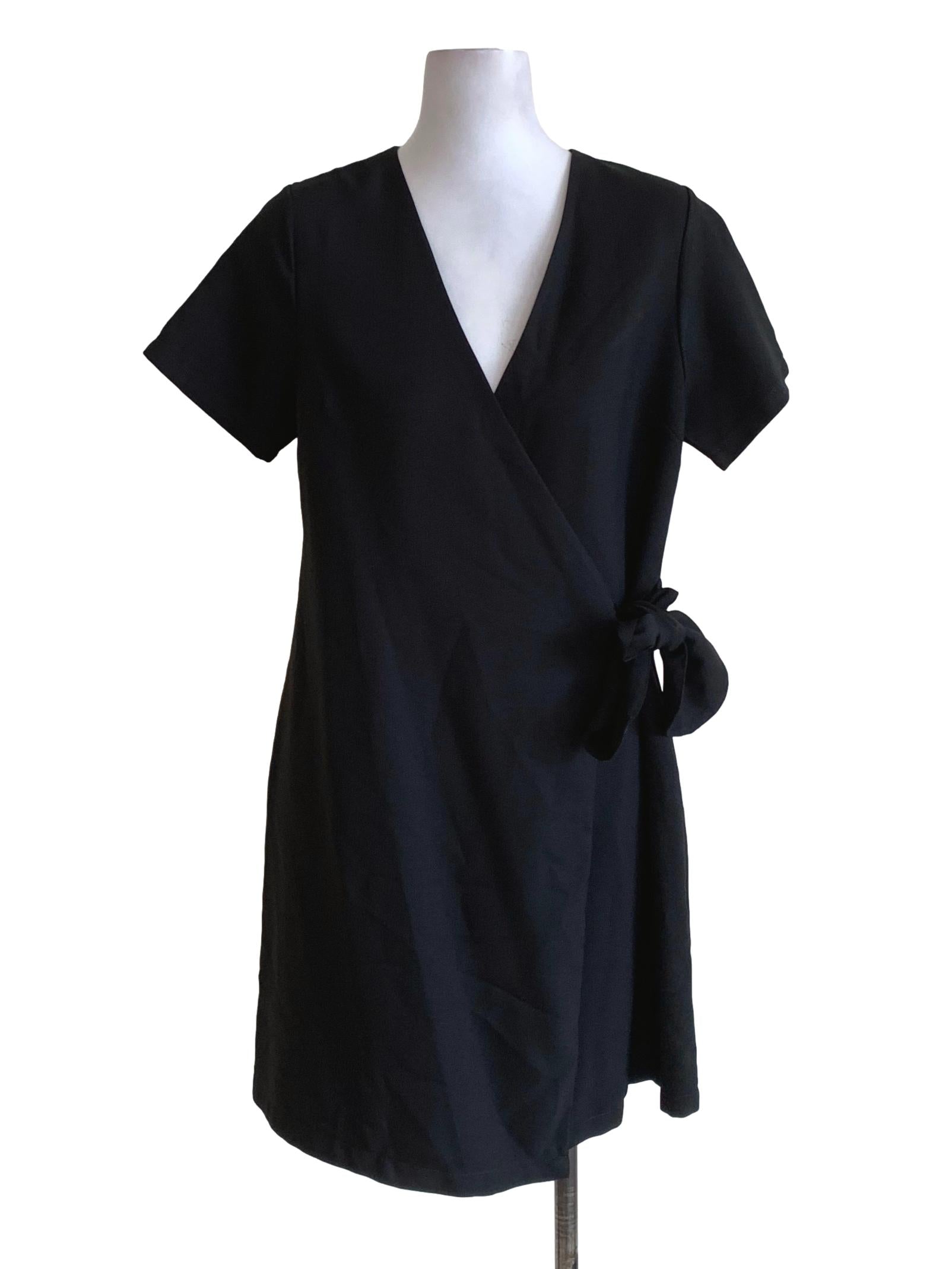 Black V-Neckline Empire Dress