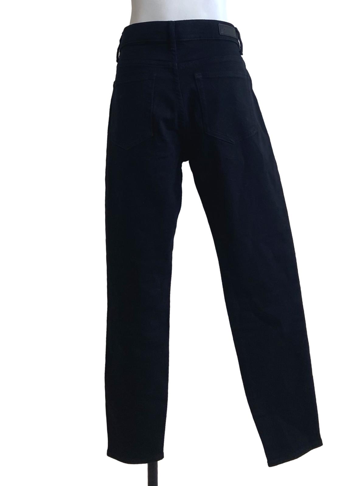Black Herringbone Straight Jeans