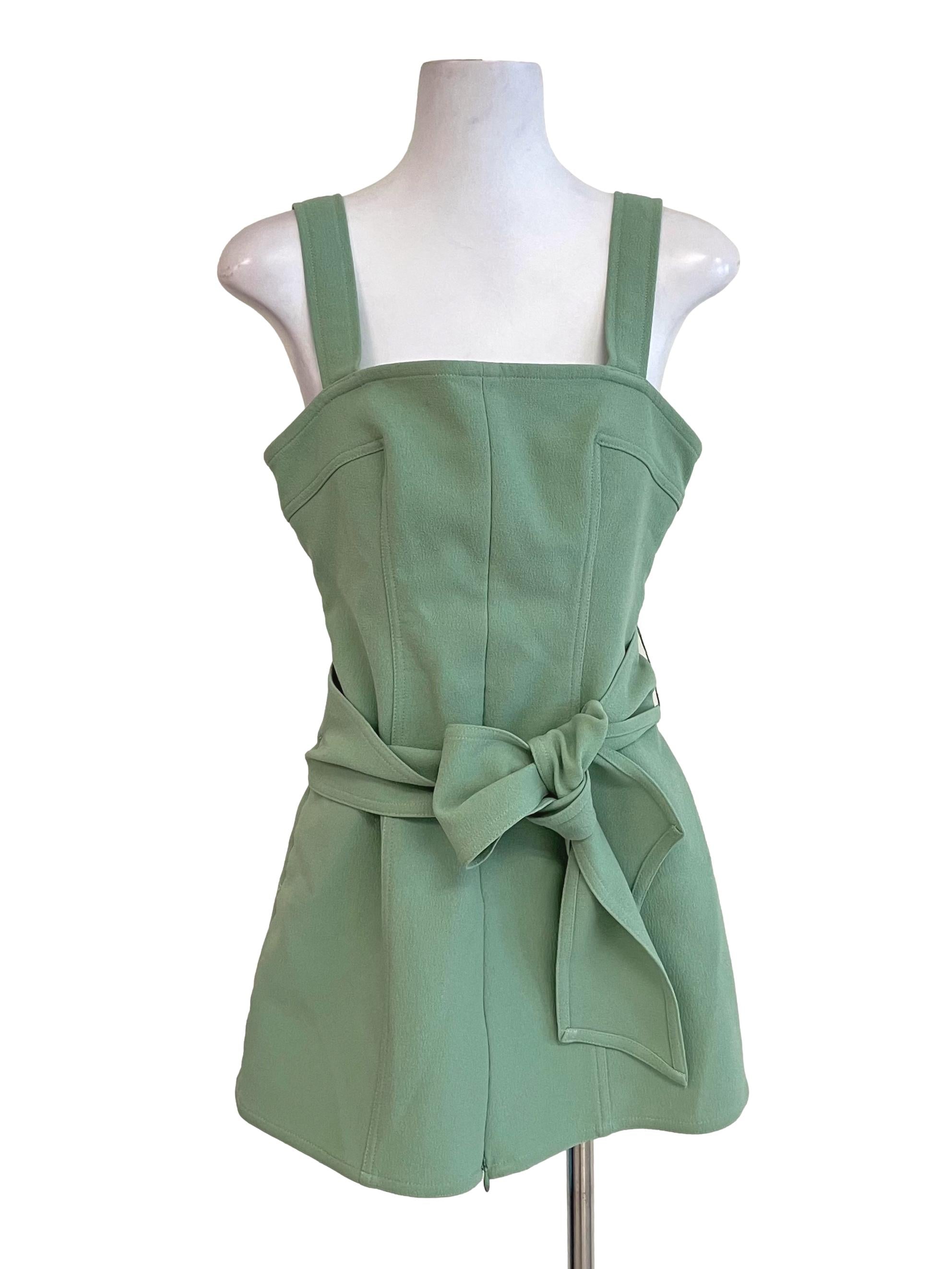 Light Green Slit Mini Dress