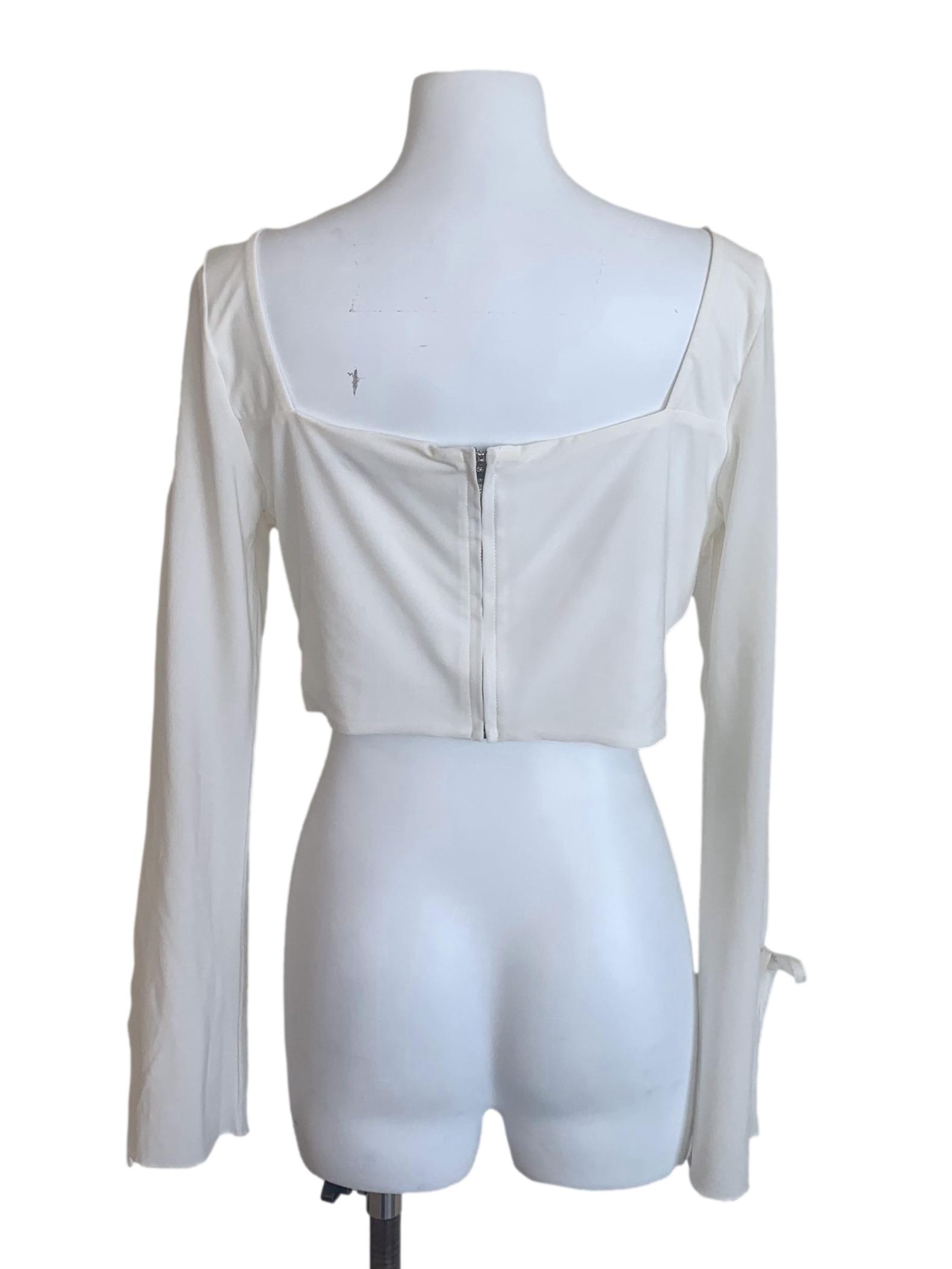 Pearl White Square Neck Top