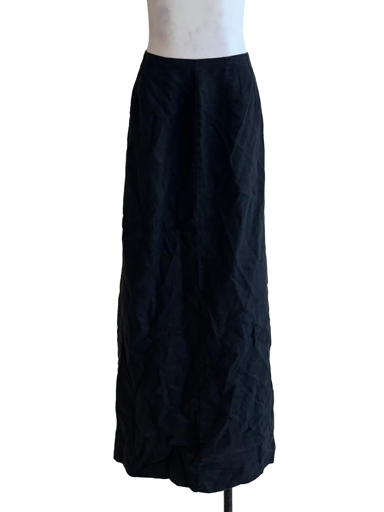 Black Plain A-Line Skirt