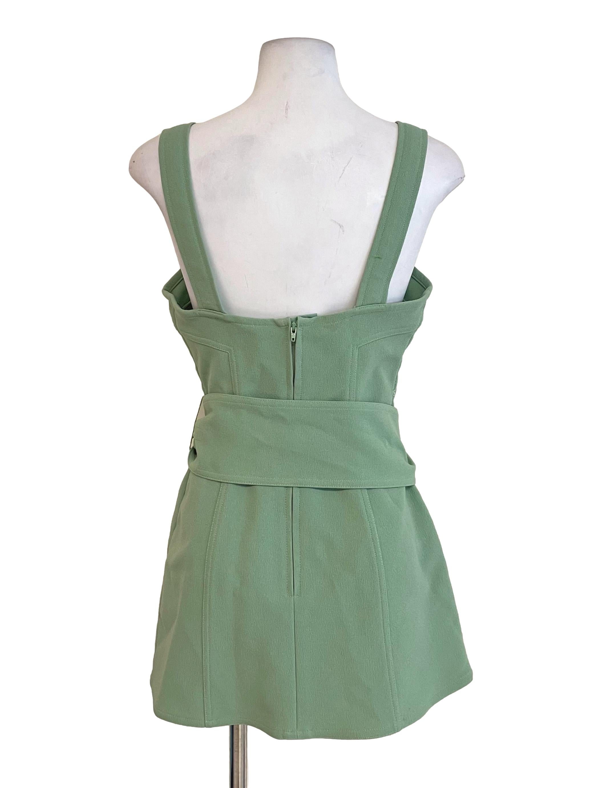 Light Green Slit Mini Dress