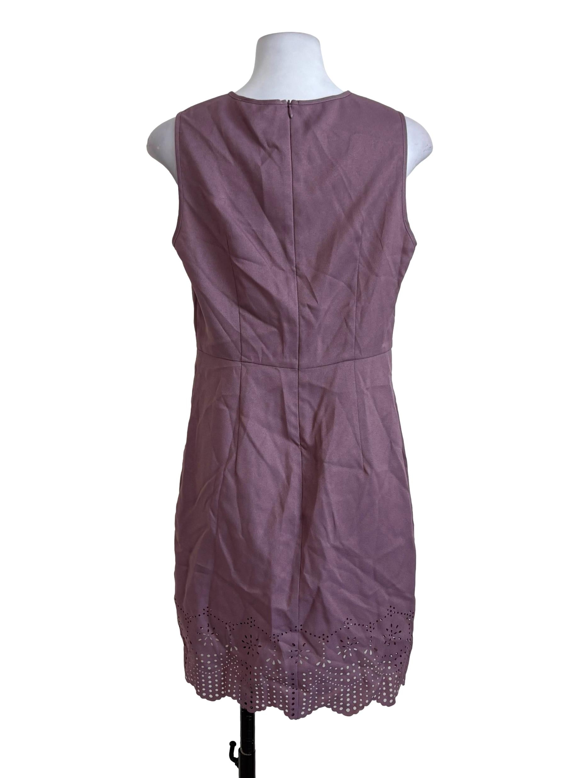 Mauve Eyelet Hem Sheath Dress