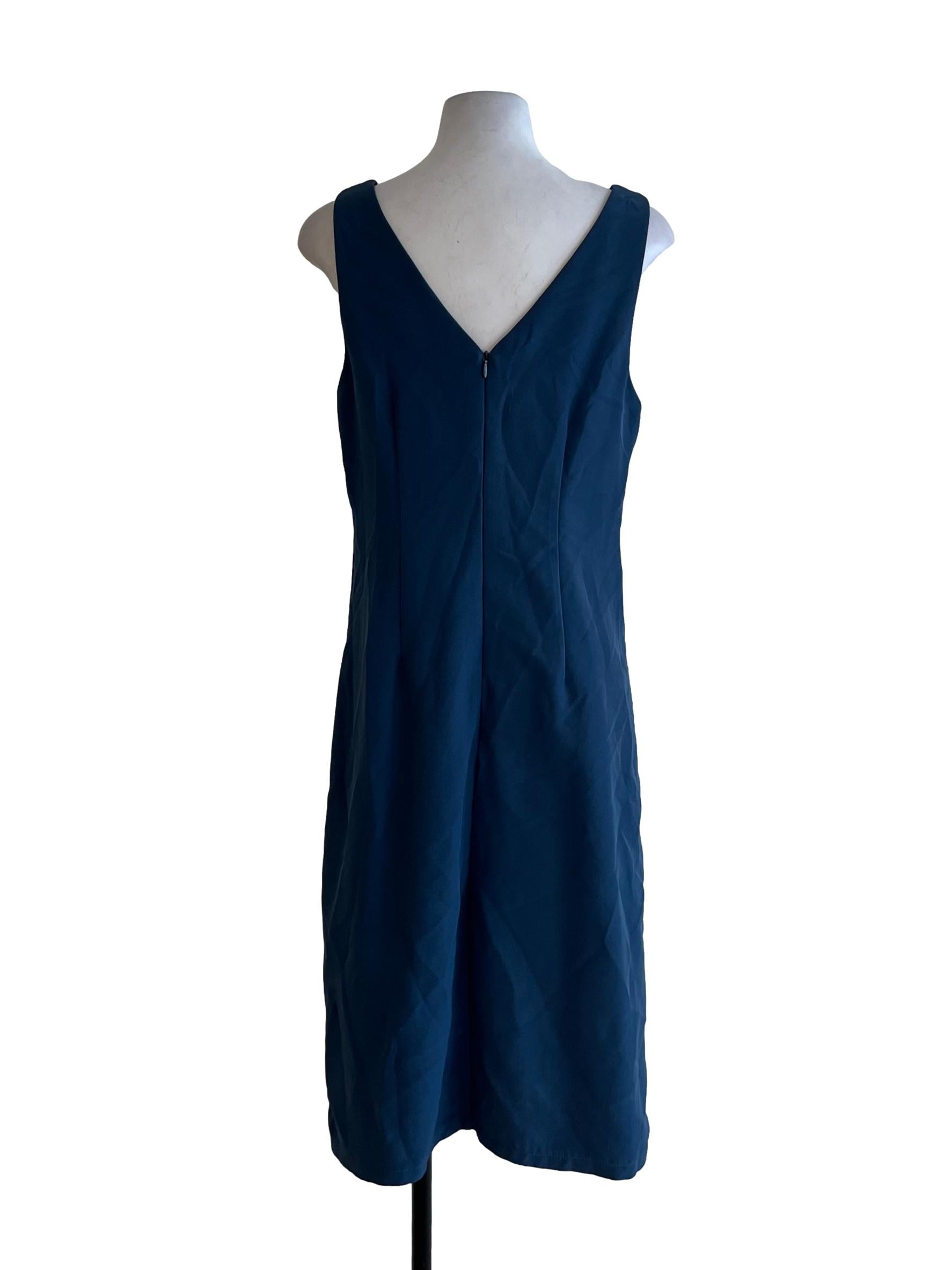 Aegean Blue V-Neckline Sheath Dress