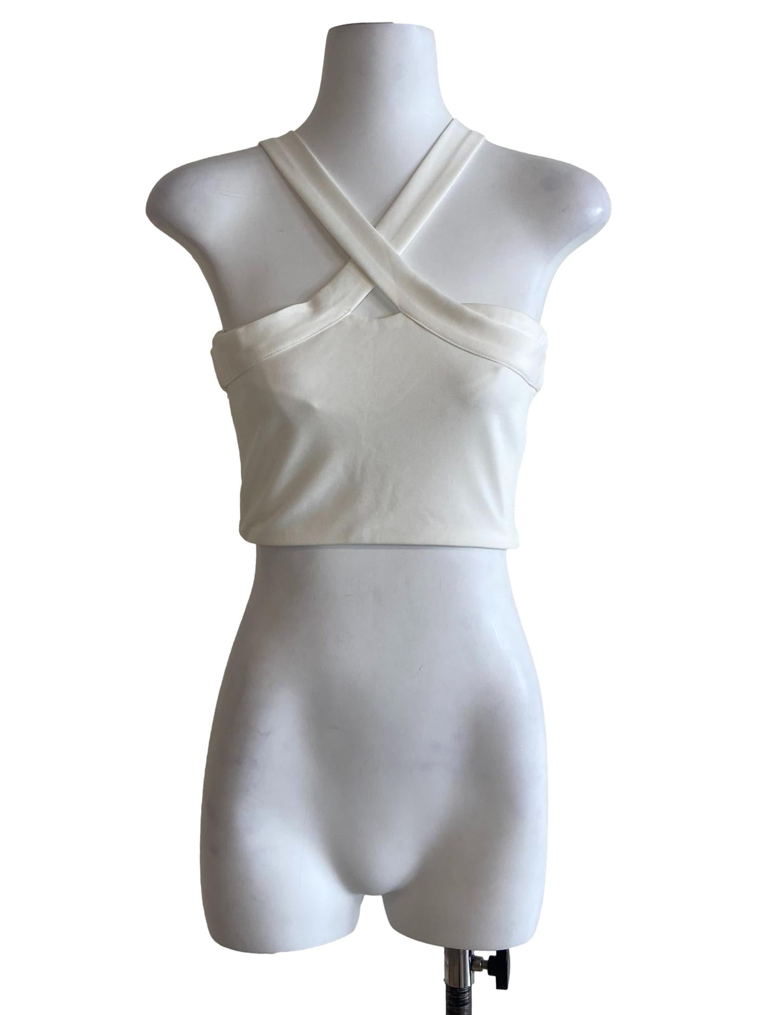 White Sleeveless Crop Top