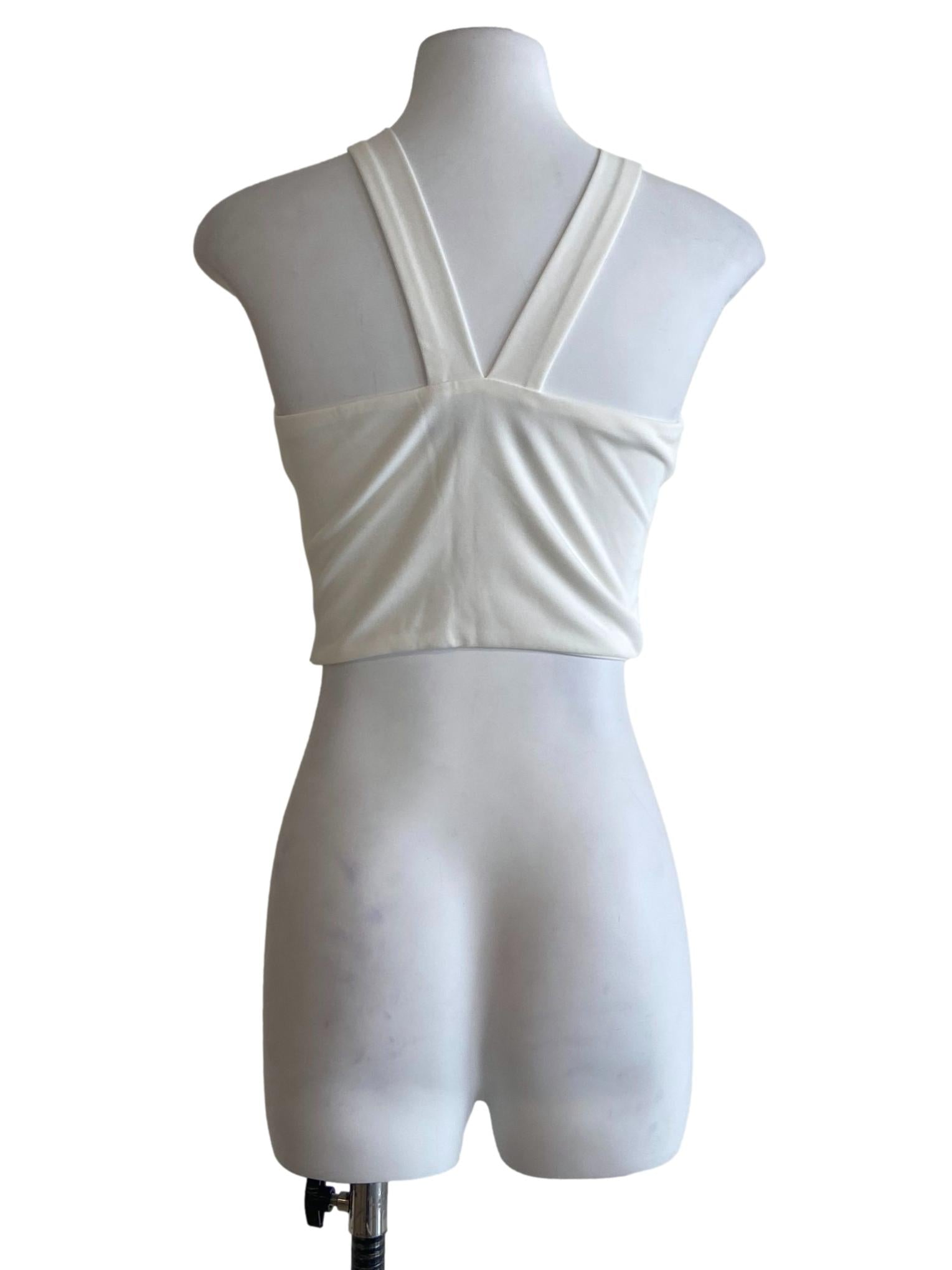 White Sleeveless Crop Top