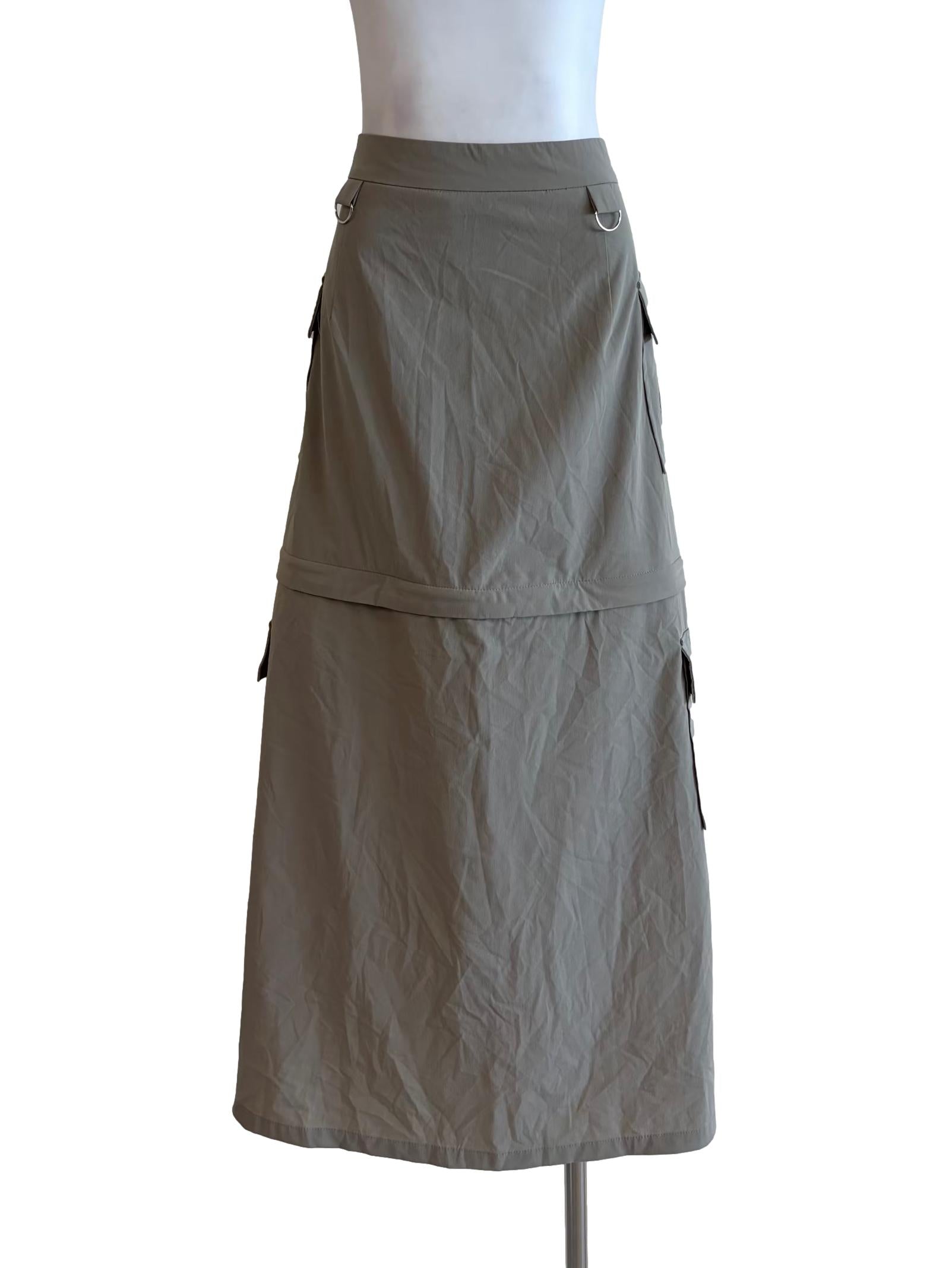 Cement Grey Detachable Cargo Skirt