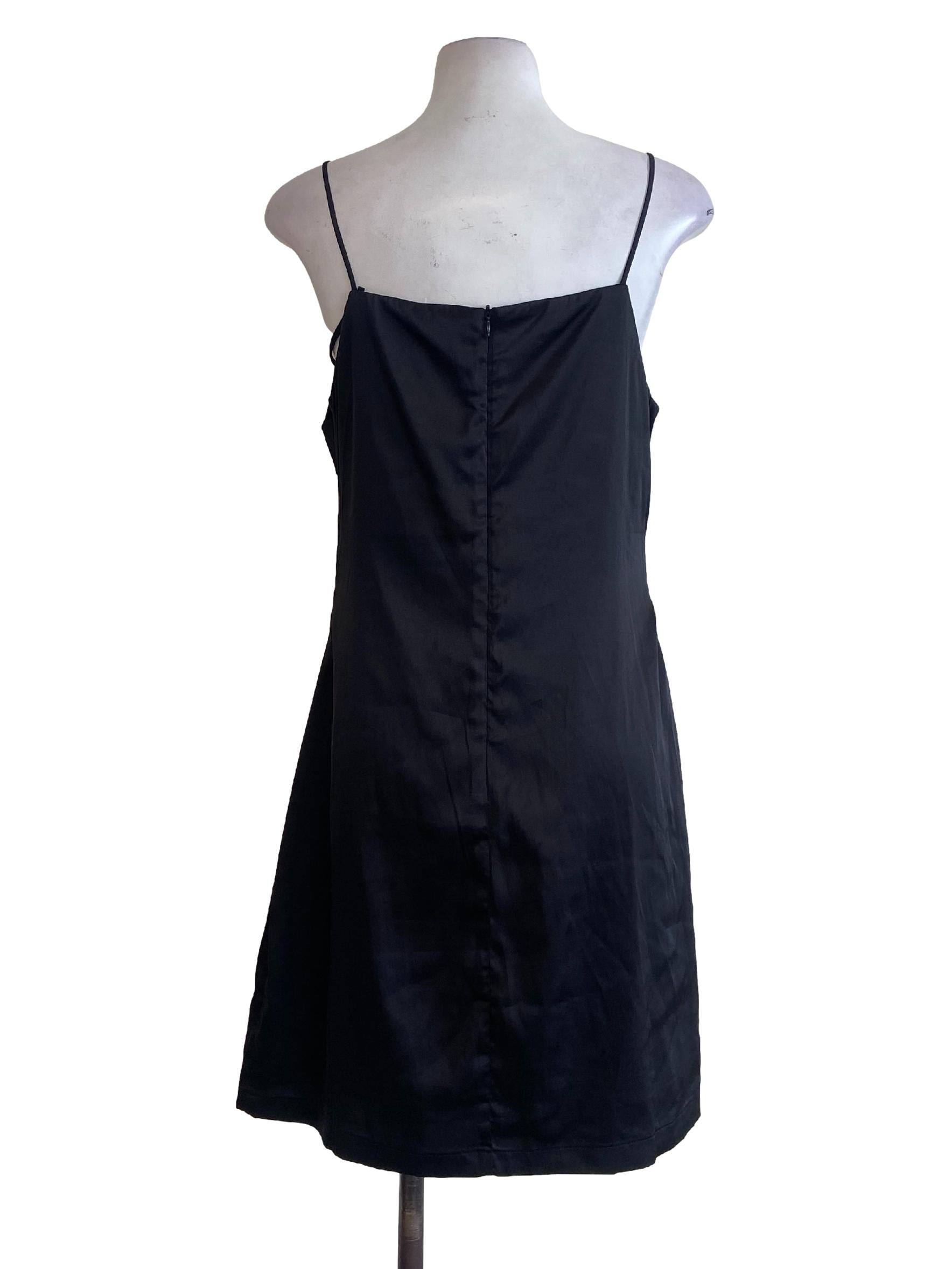 Oil Black Slip Dress