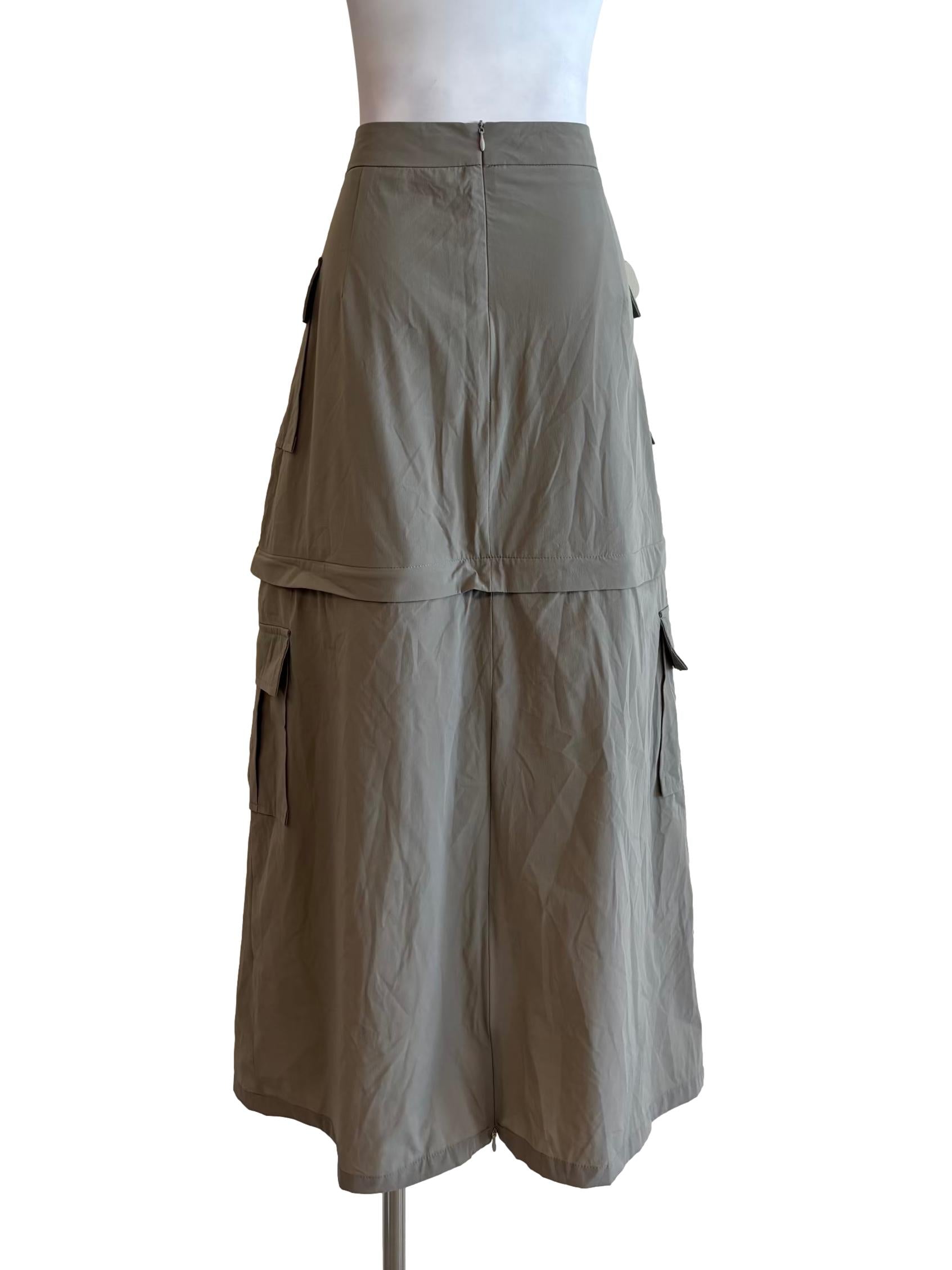 Cement Grey Detachable Cargo Skirt