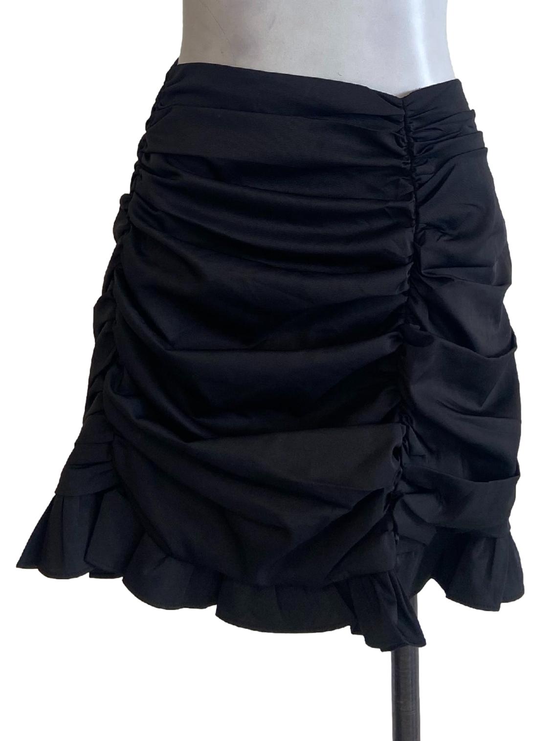 Black Ruffled Mini Skirt