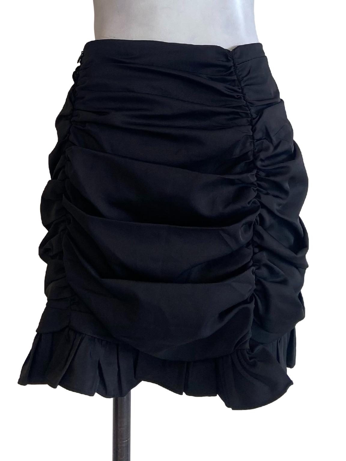 Black Ruffled Mini Skirt