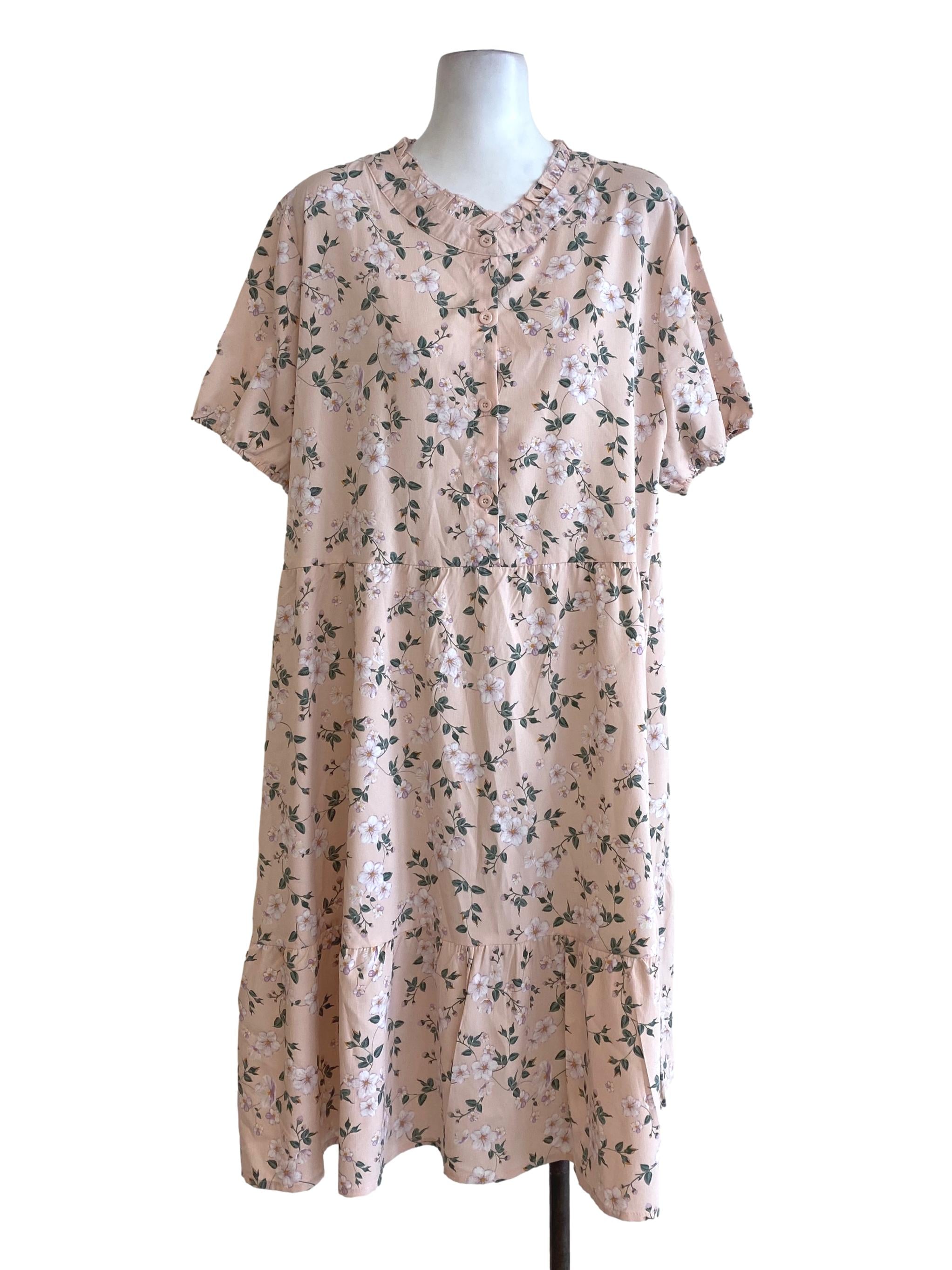Pink Floral Empire Dress