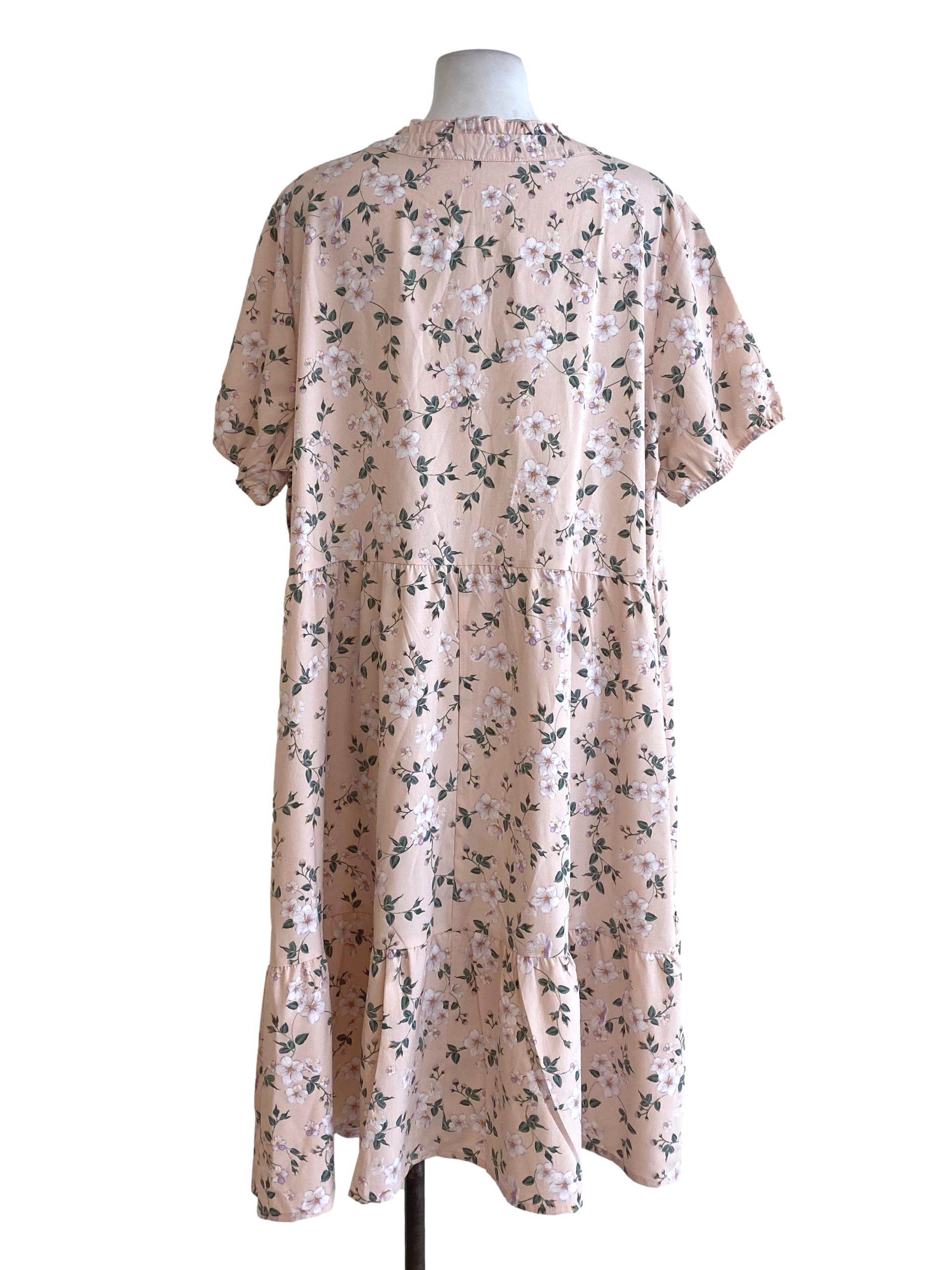 Pink Floral Empire Dress