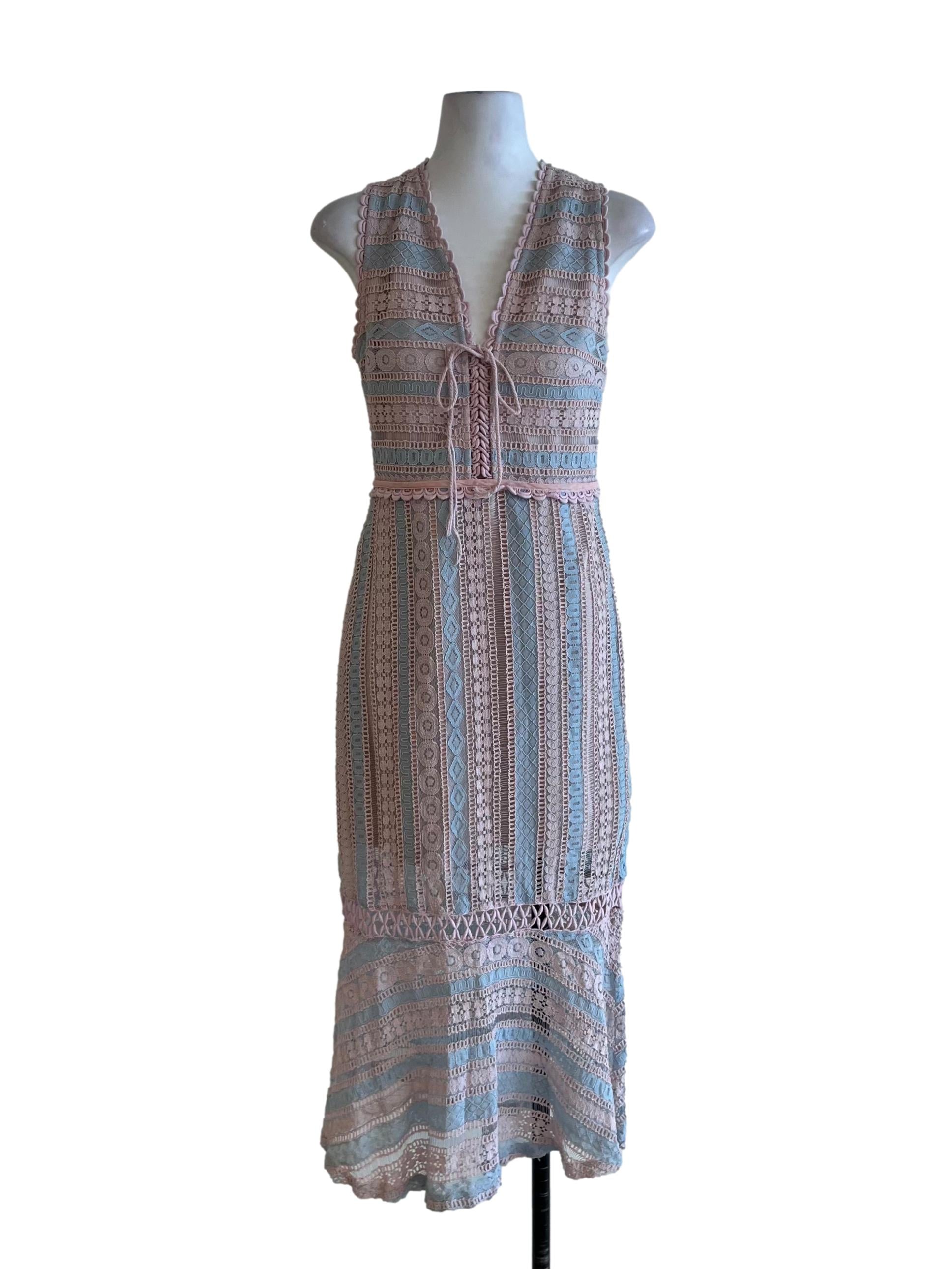 Blush Pink Lace A-Line Dress