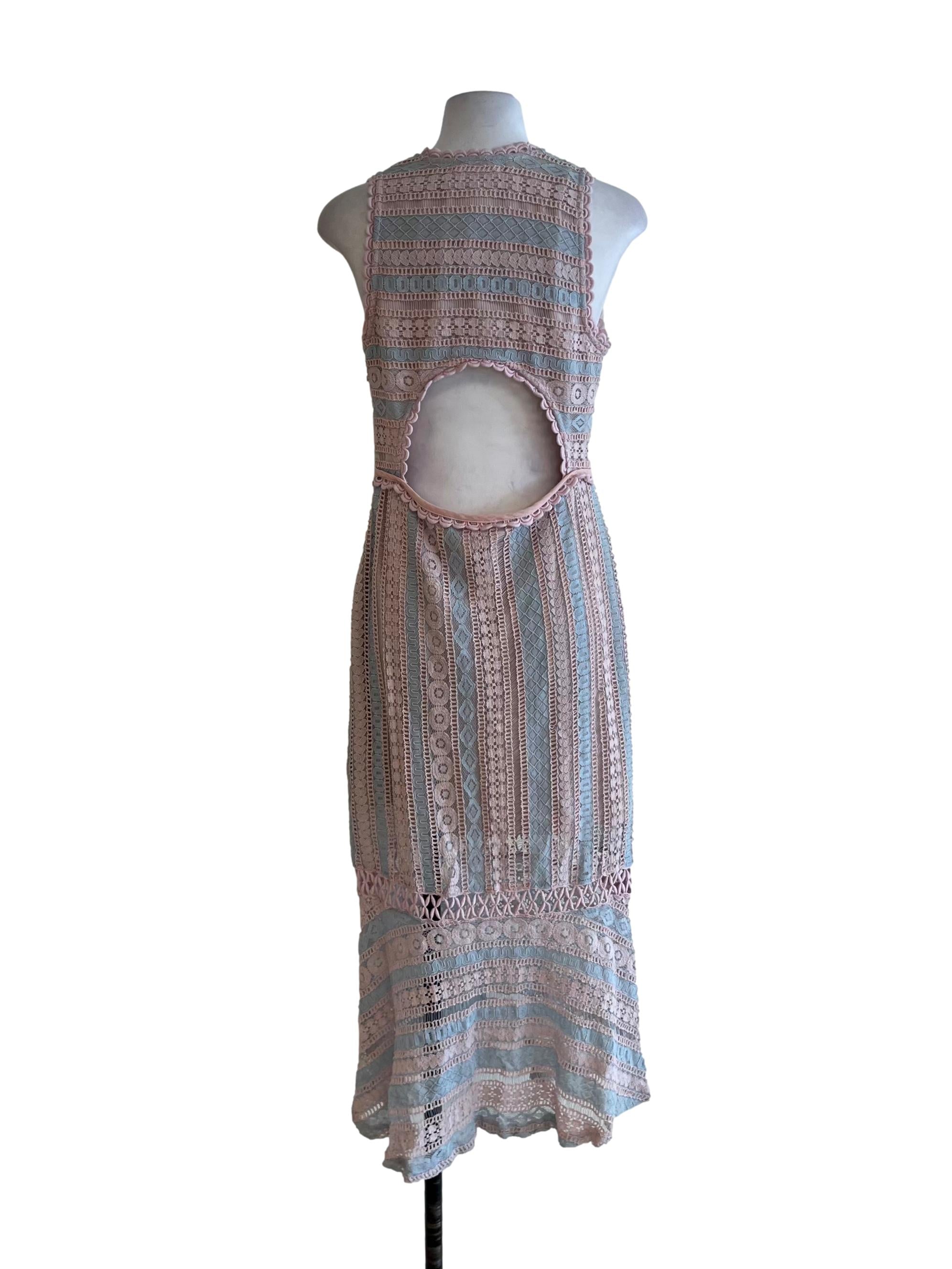Blush Pink Lace A-Line Dress