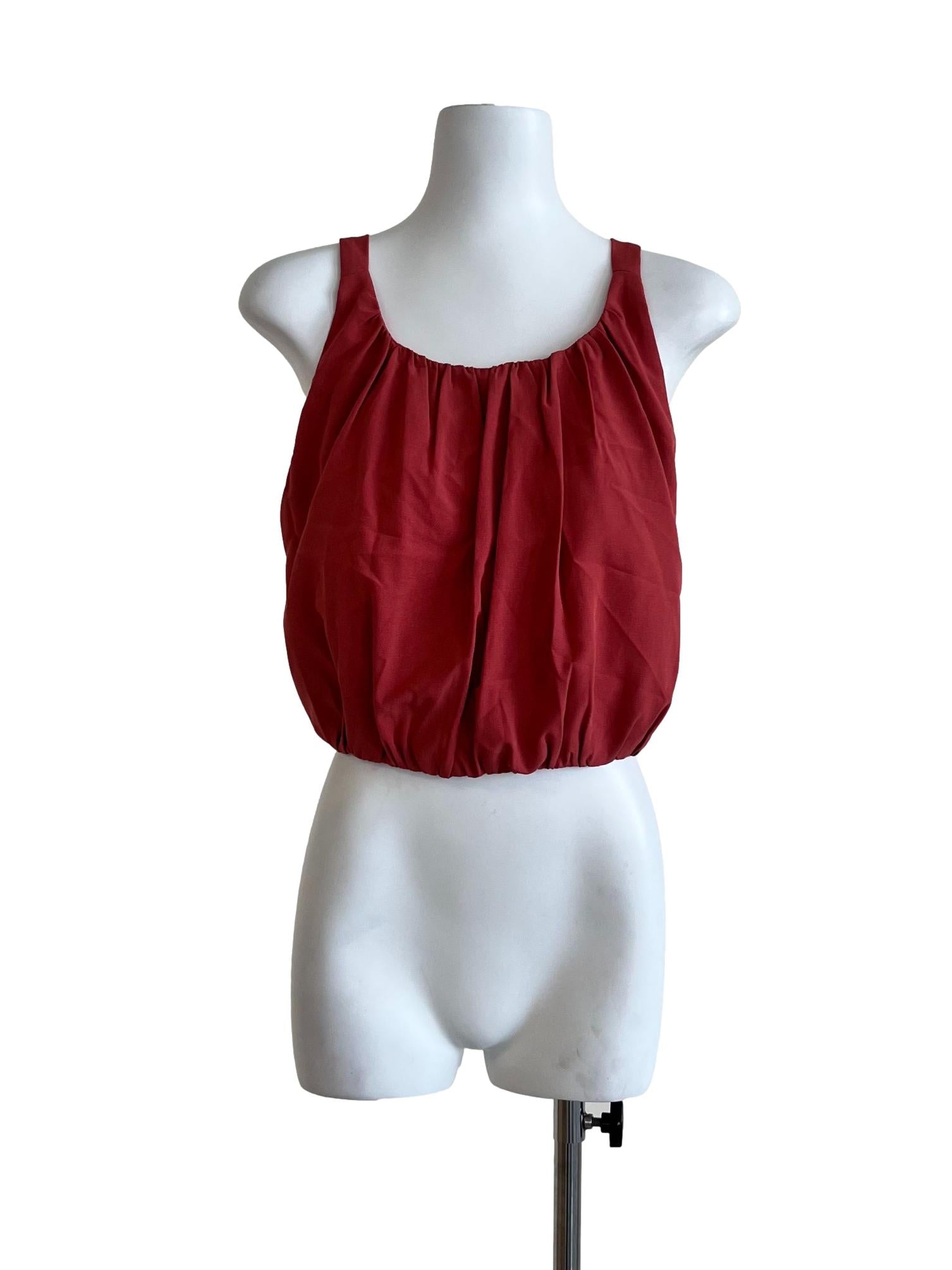 Terracotta Plain Sleeveless Top