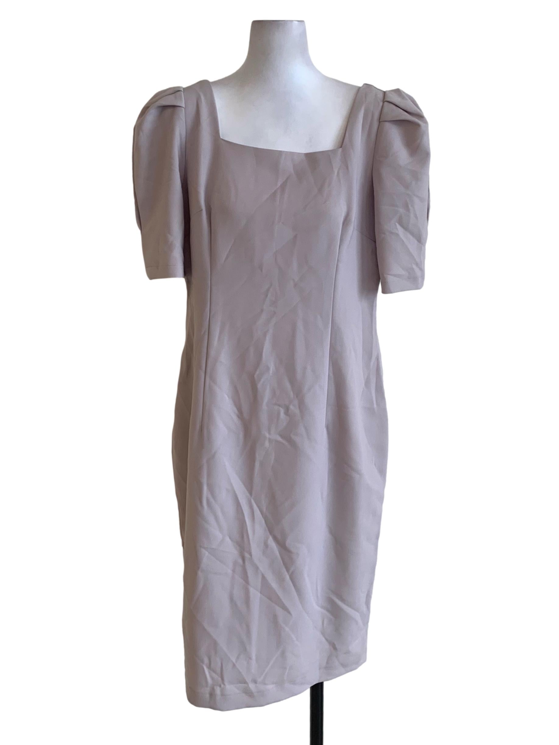 Fossil Grey Square Neckline Empire Dress