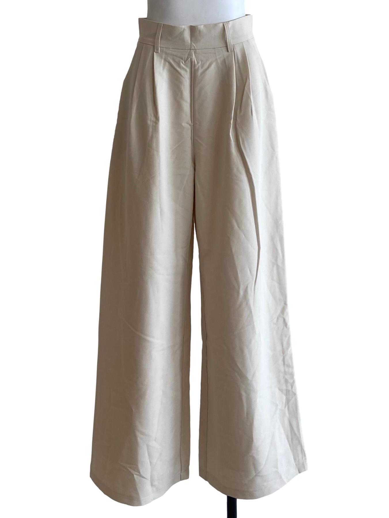 Cream Beige Highwaist Formal Pants