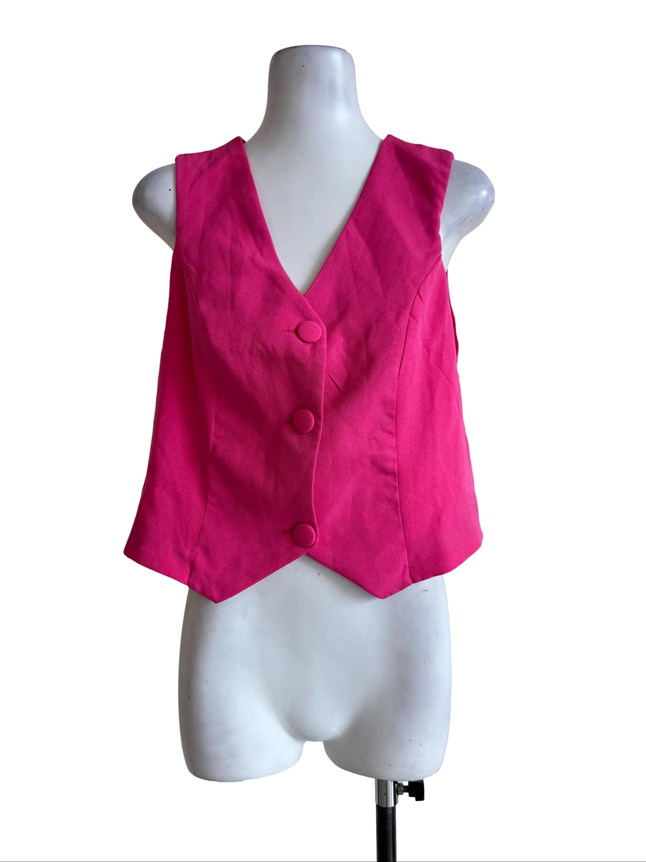 Hot Pink V Neck Vest