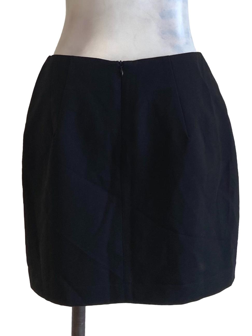 Black Twill Flip Skirt