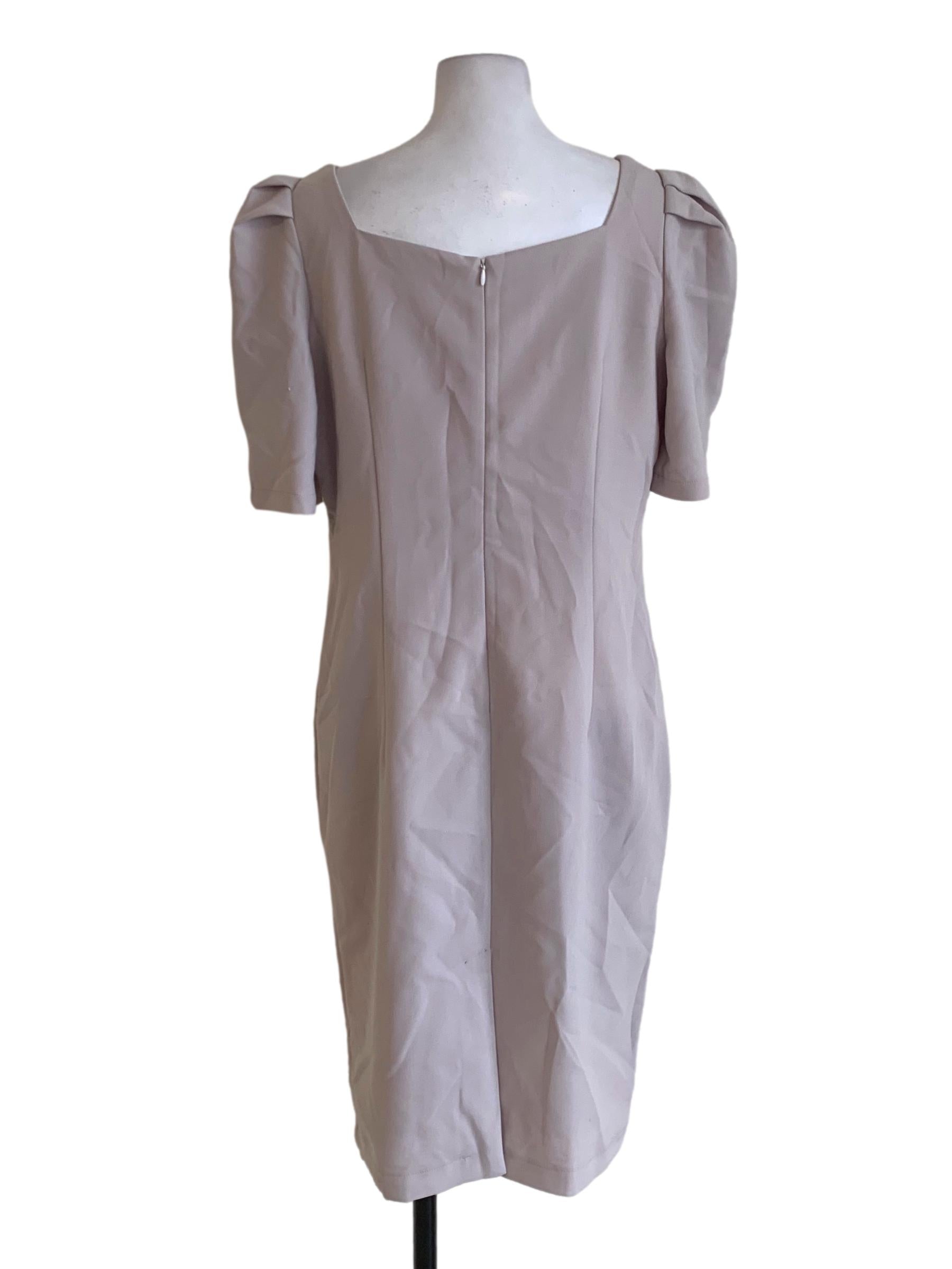 Fossil Grey Square Neckline Empire Dress