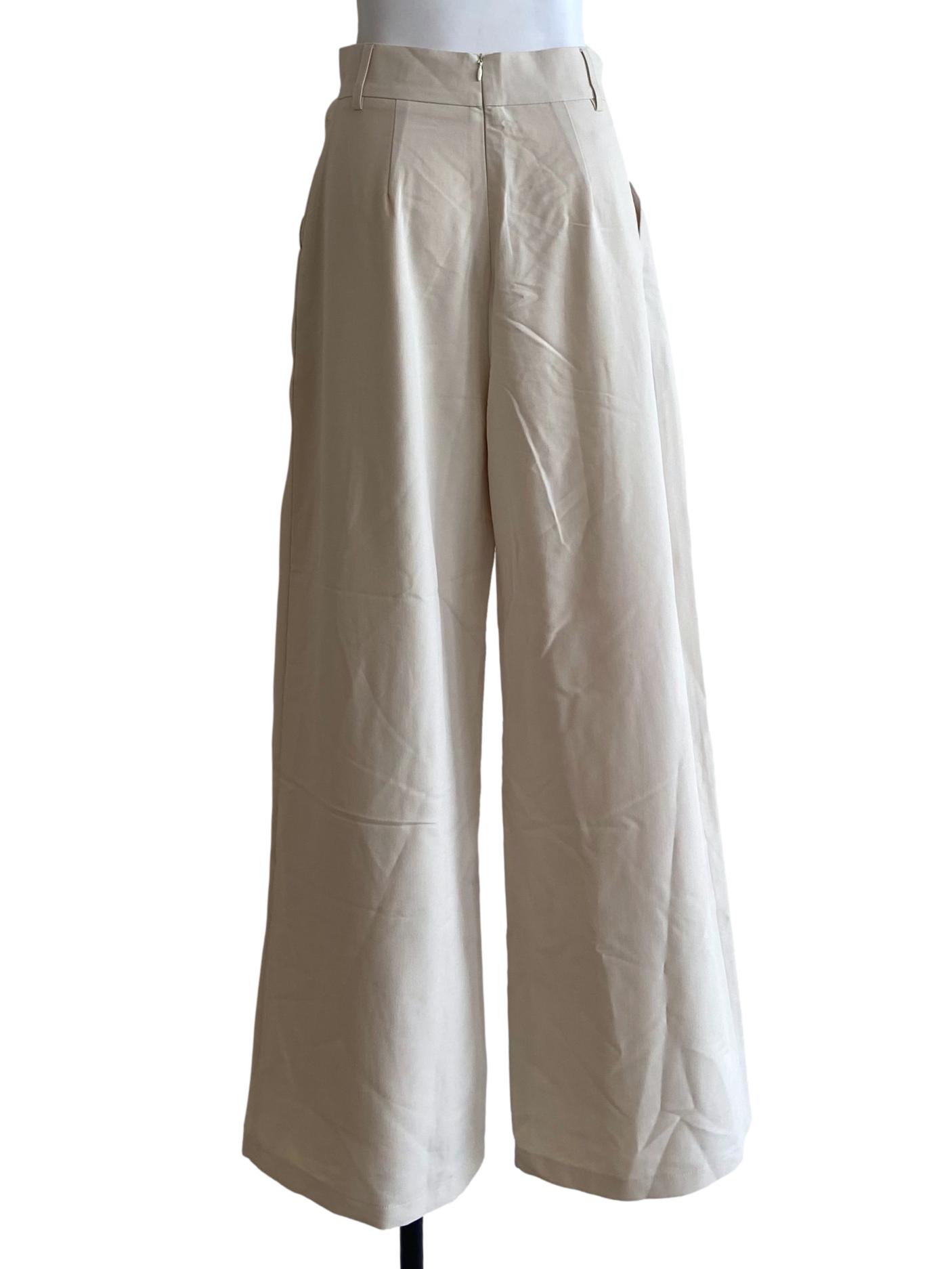 Cream Beige Highwaist Formal Pants