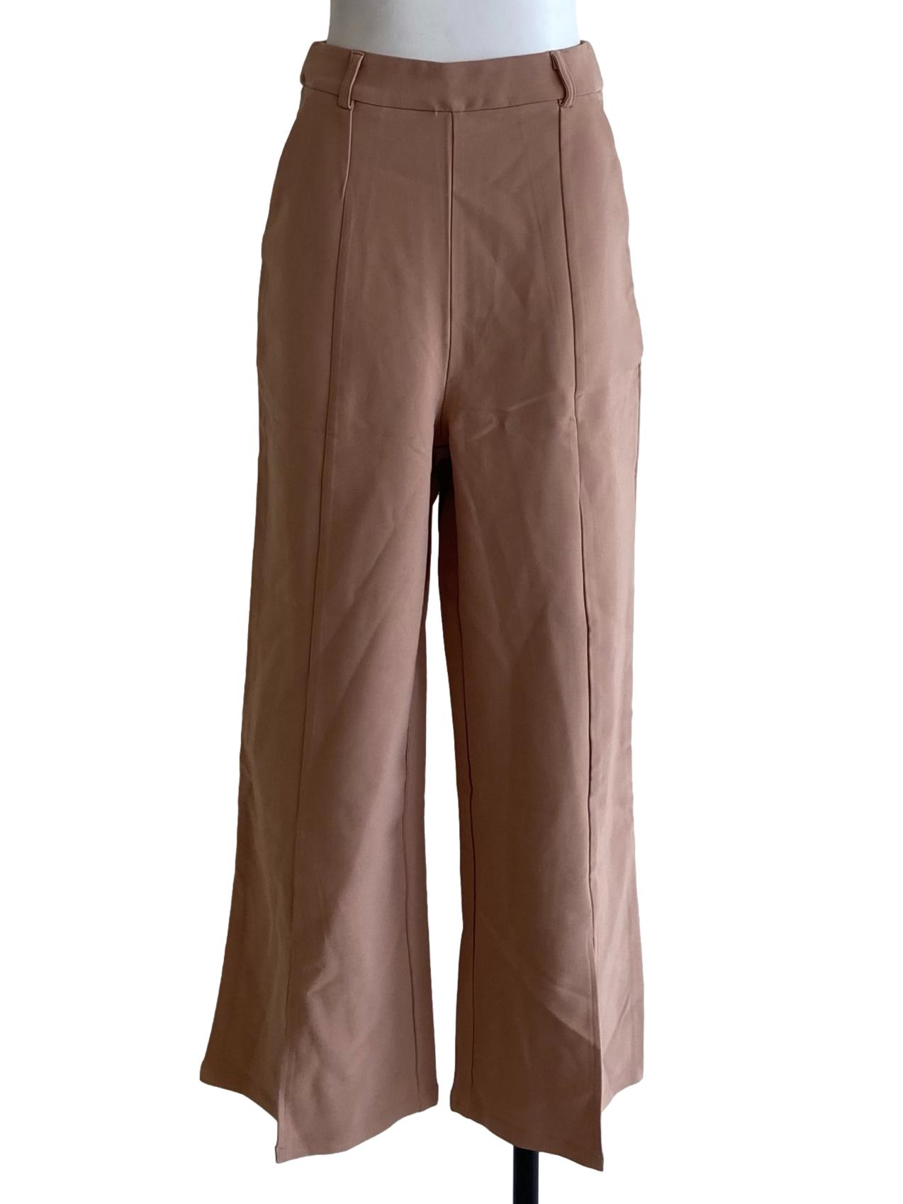 Brown Slit Formal Pants