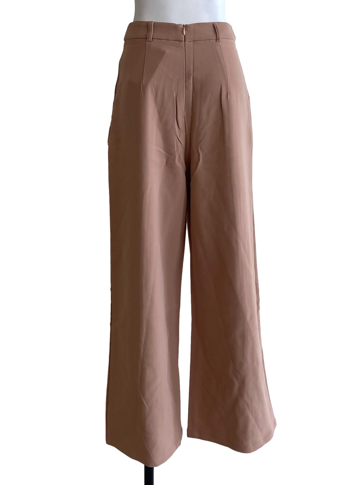 Brown Slit Formal Pants