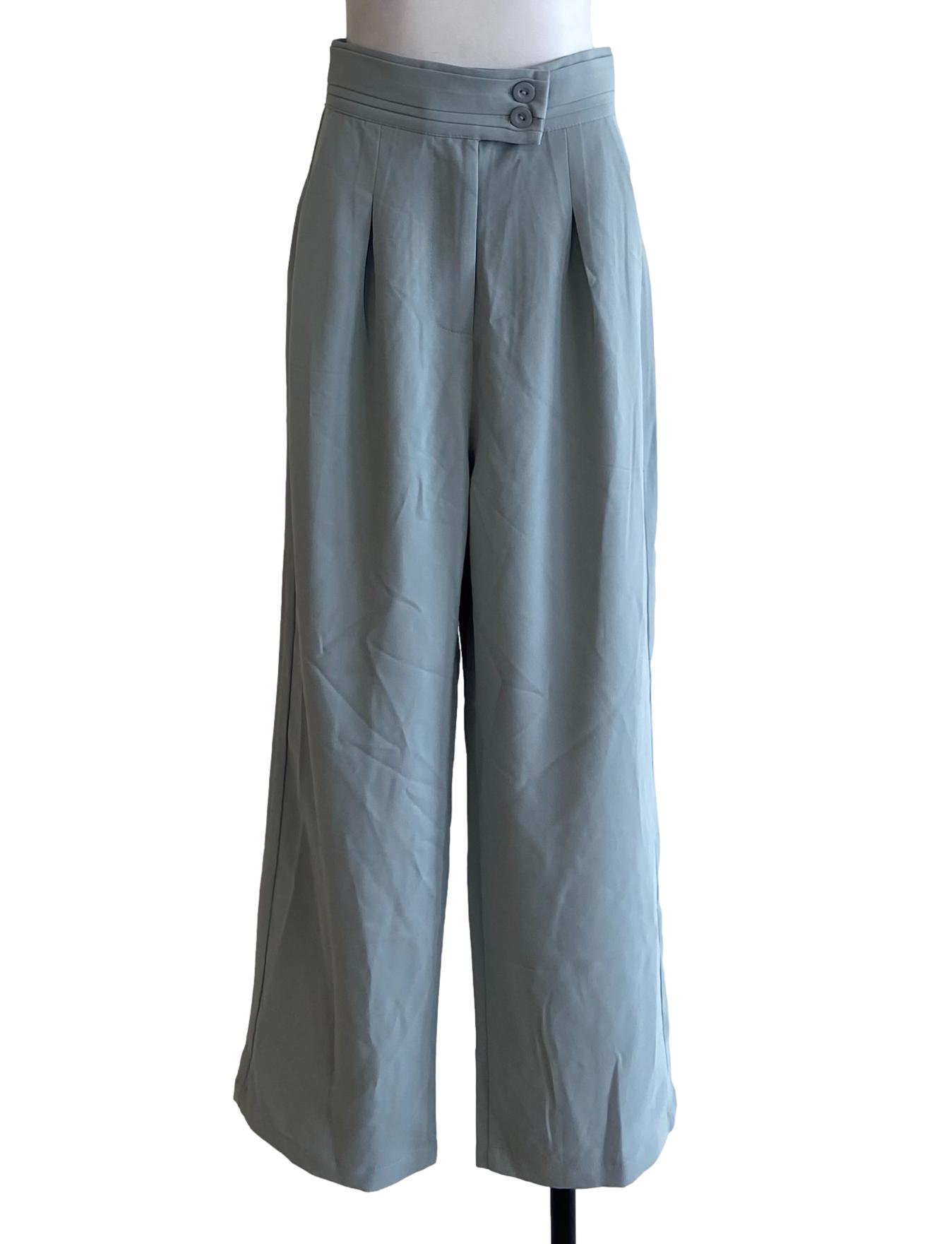 Blue Straight Formal Pants