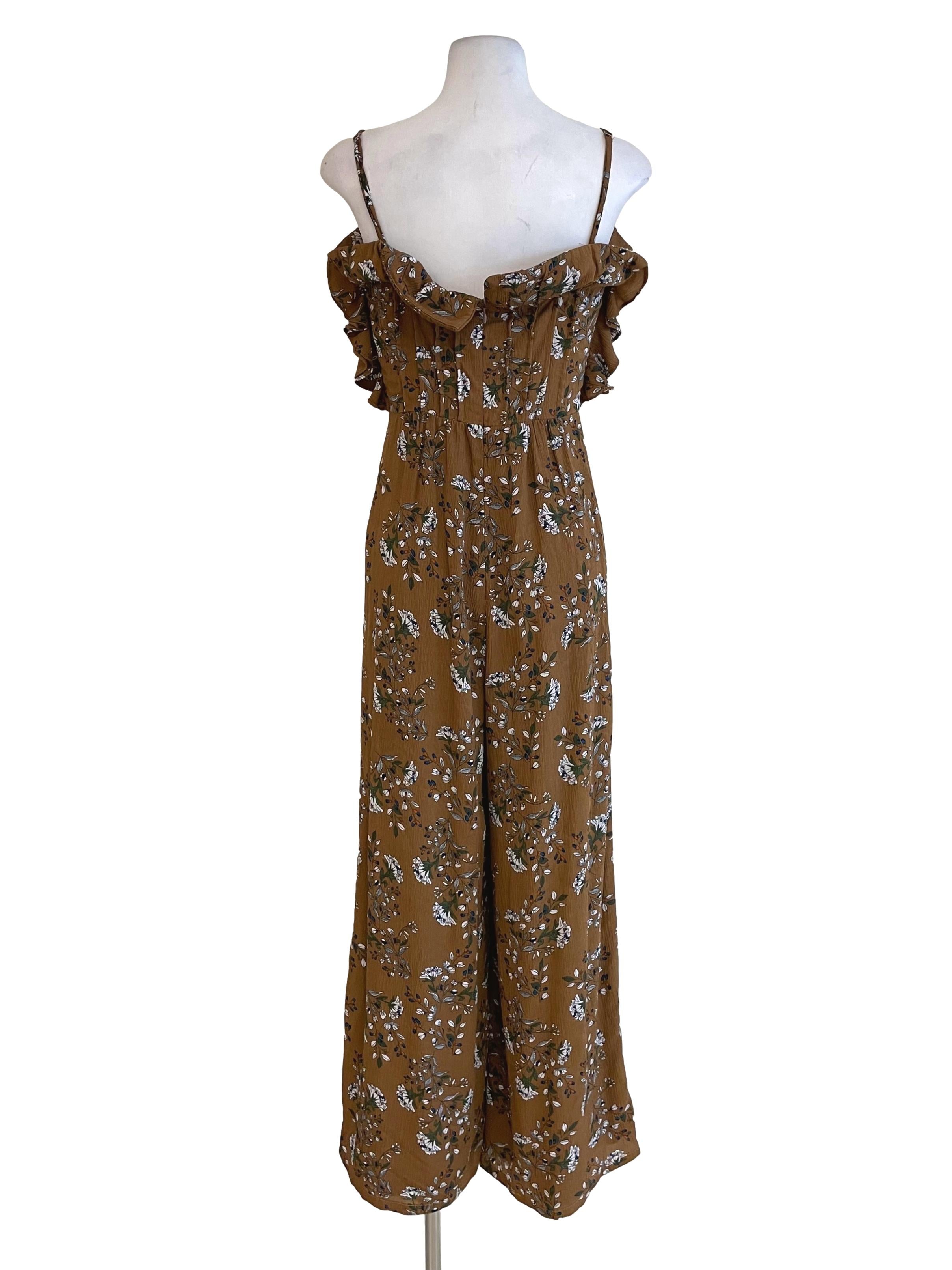 Peanut Floral Pleated Cami Jumpsuit