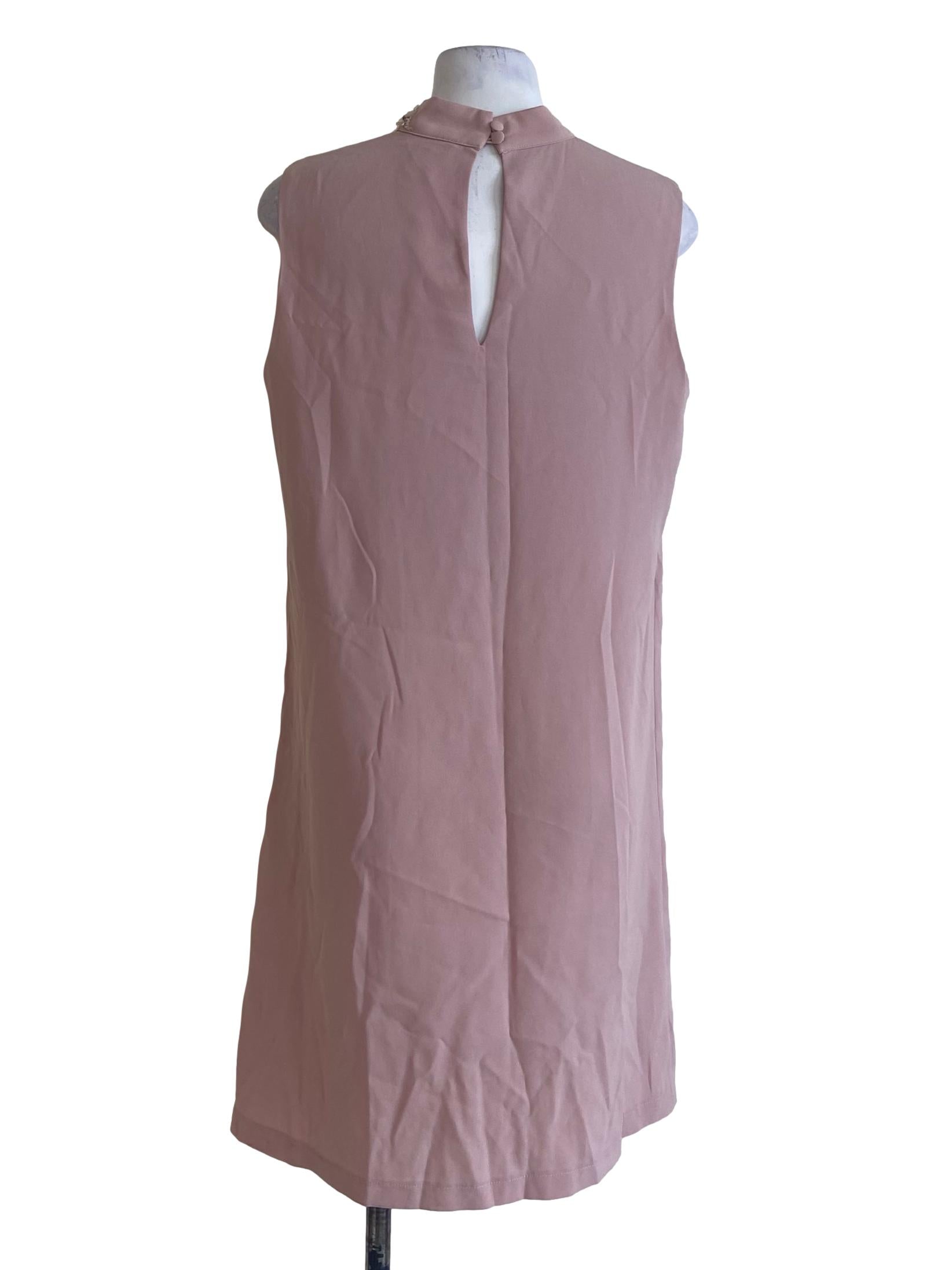 Rose Pink Halter Neck Shift Dress