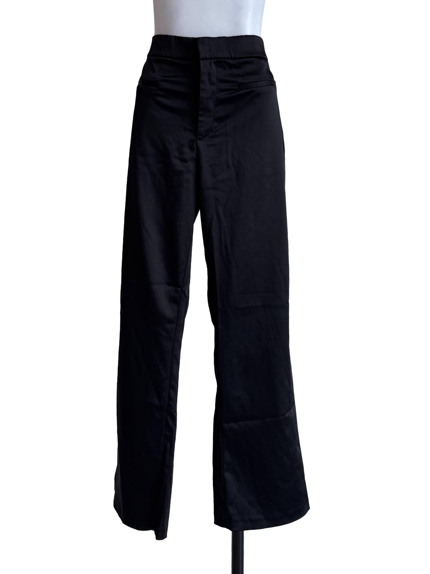 Silky Black Skinny Pants