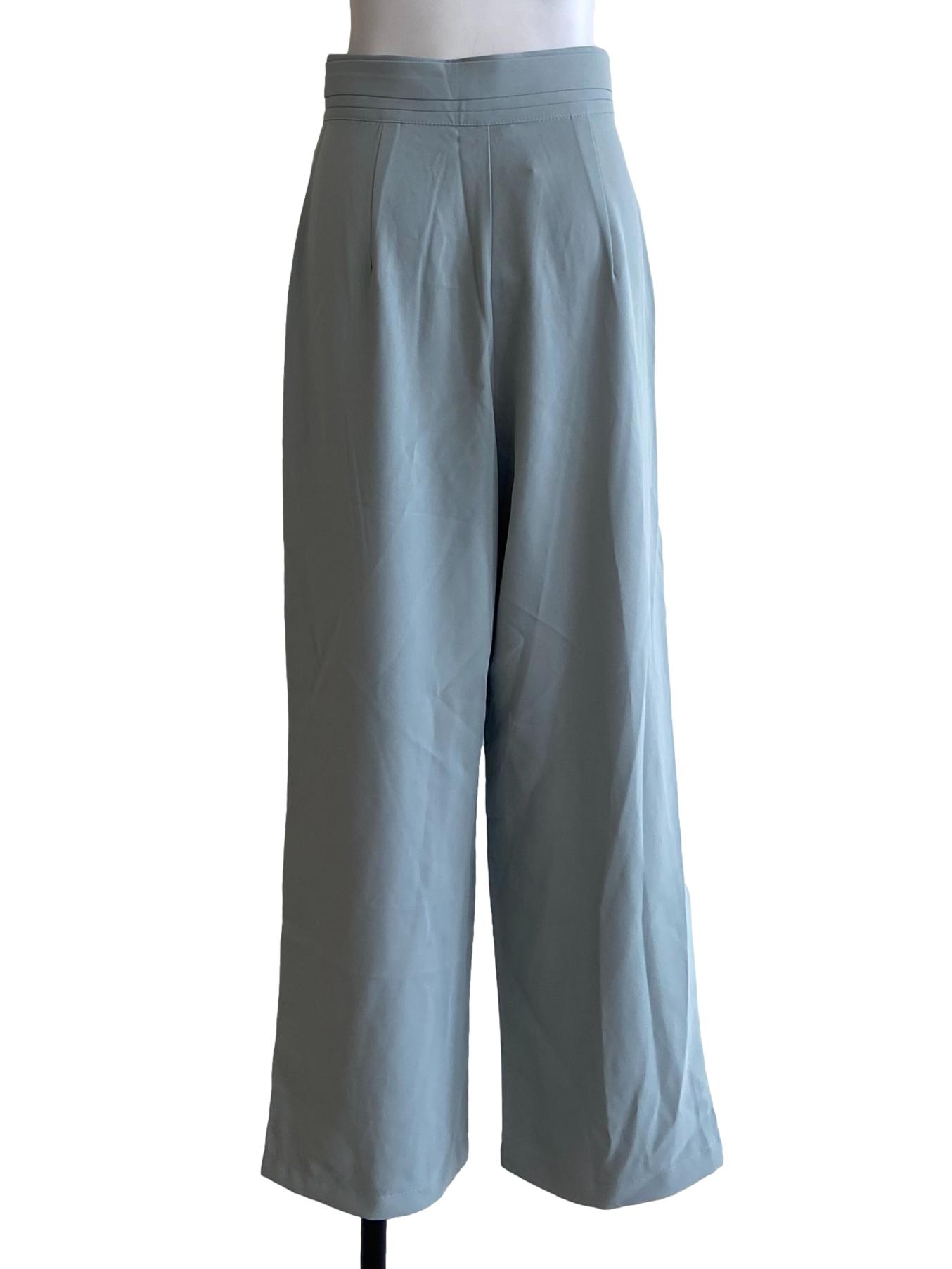 Blue Straight Formal Pants