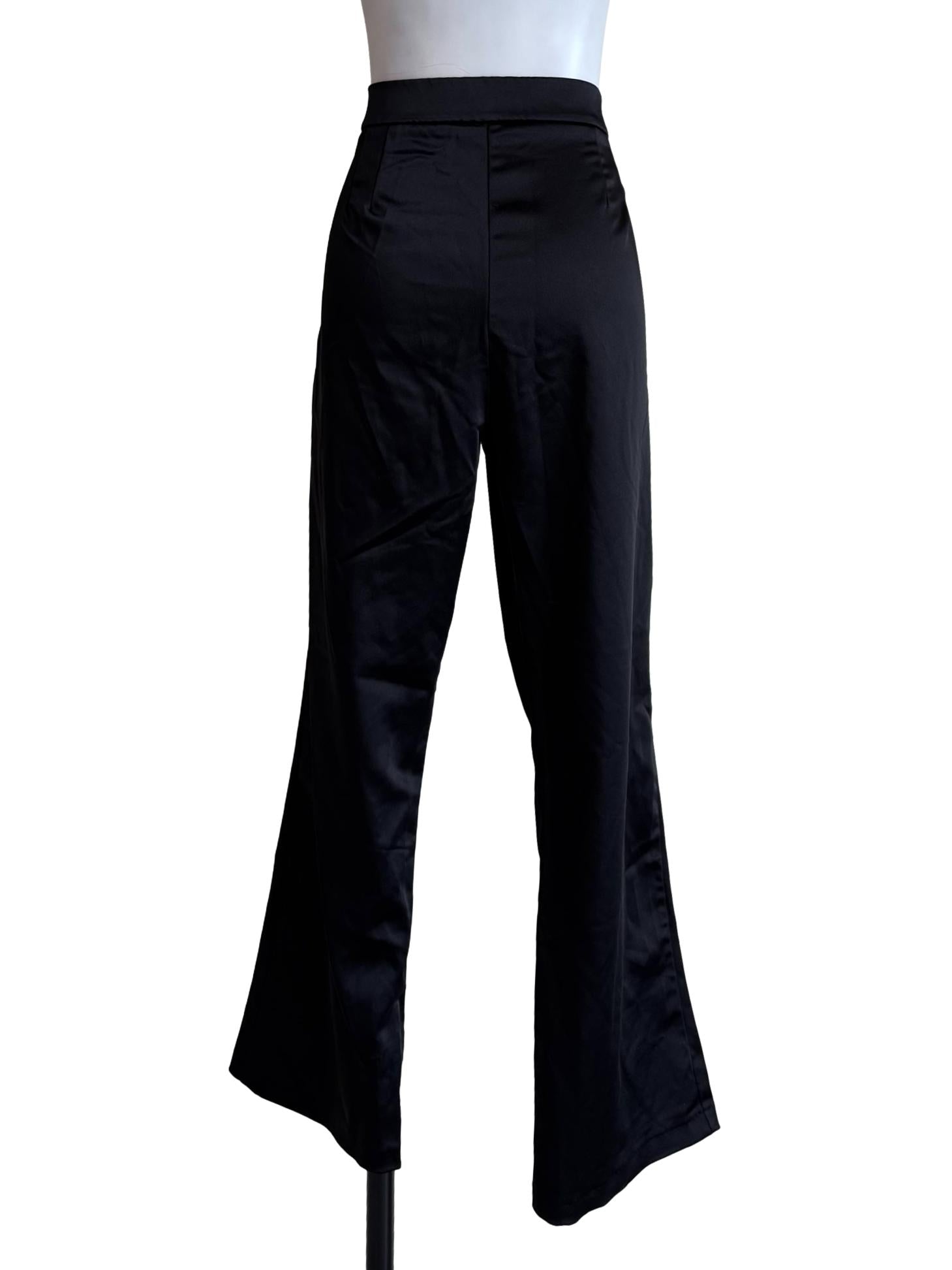 Silky Black Skinny Pants