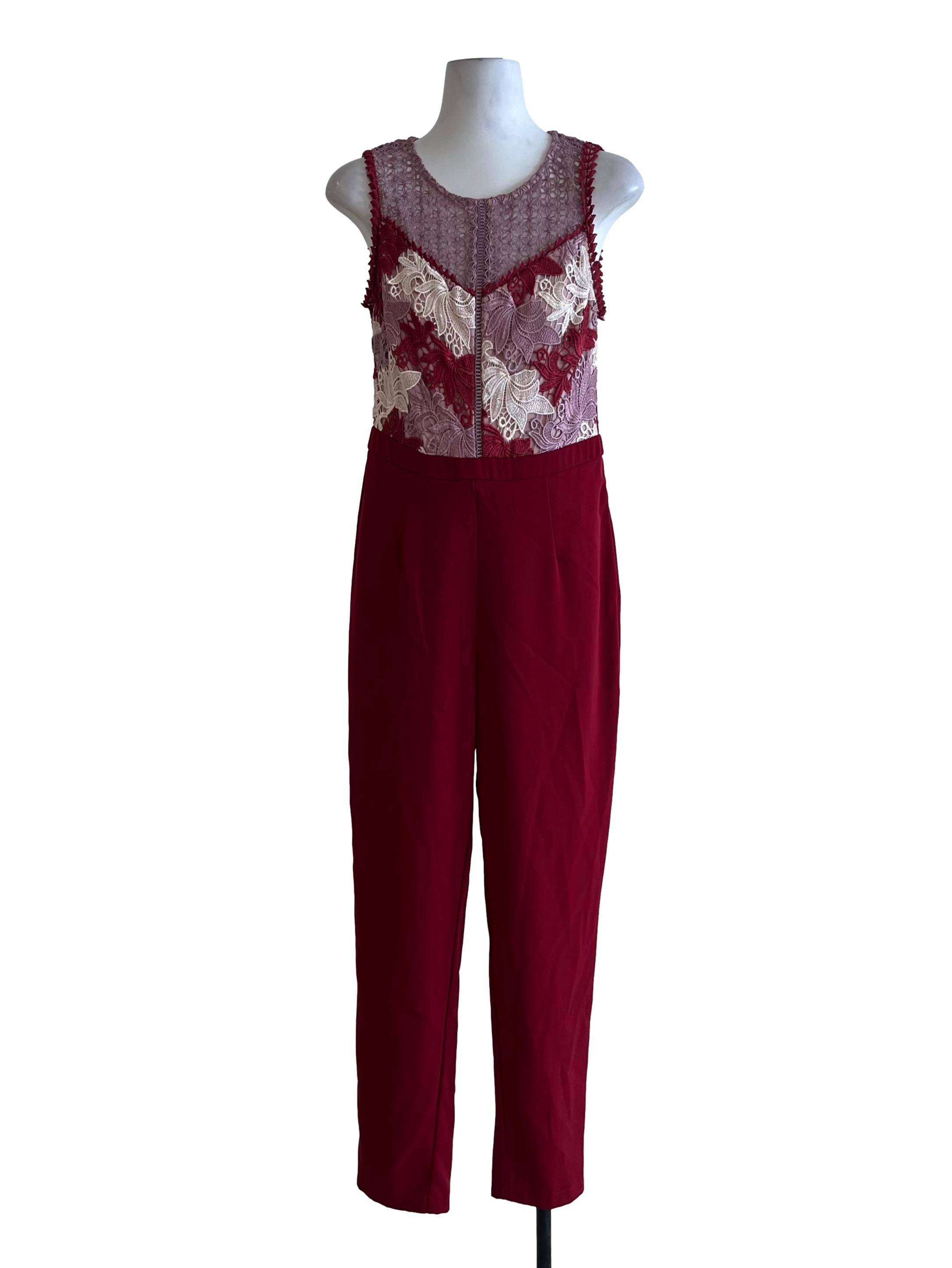 Red Lace Jumpsuit