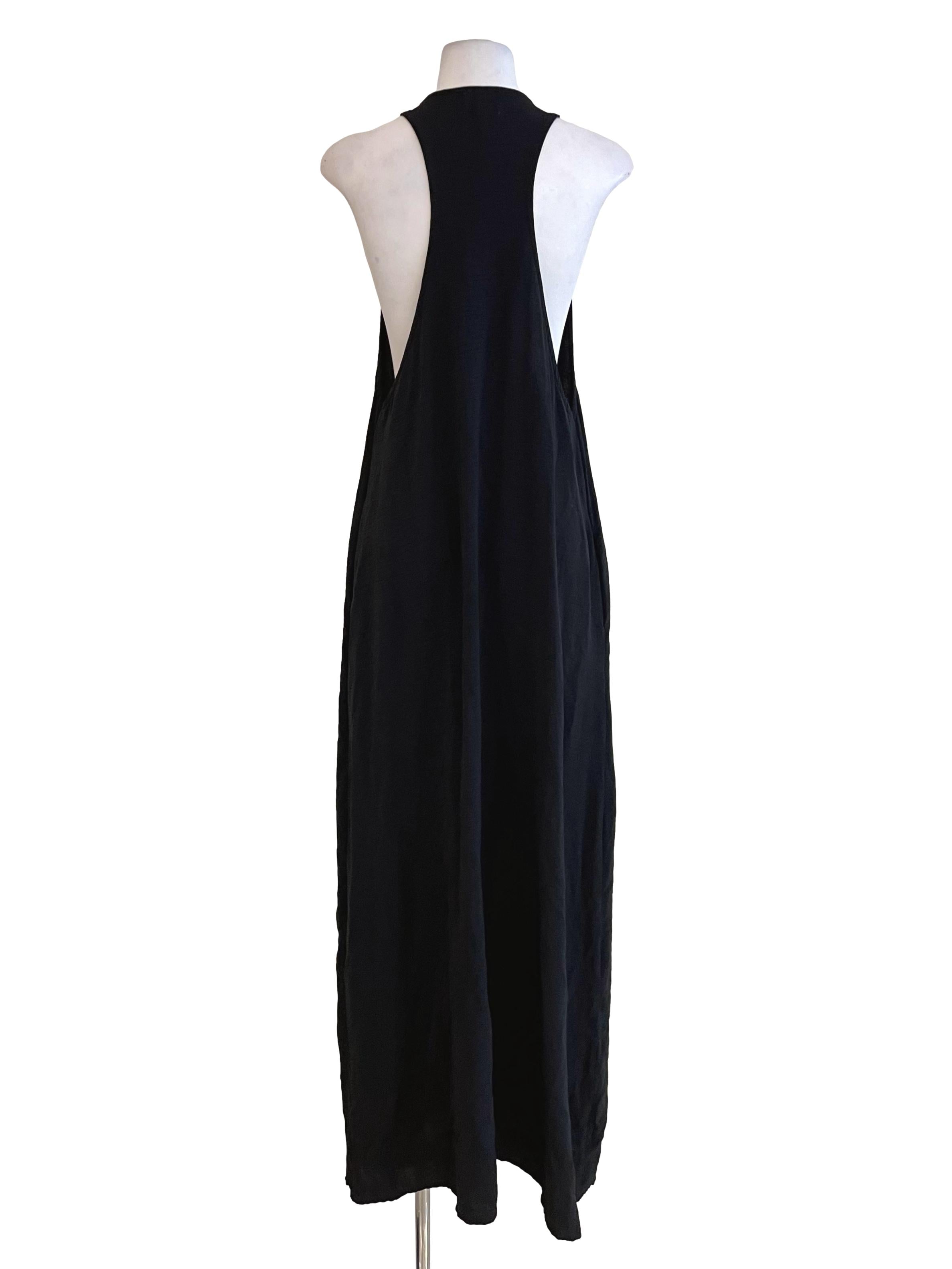 Black Keyhole T-Back Maxi Dress